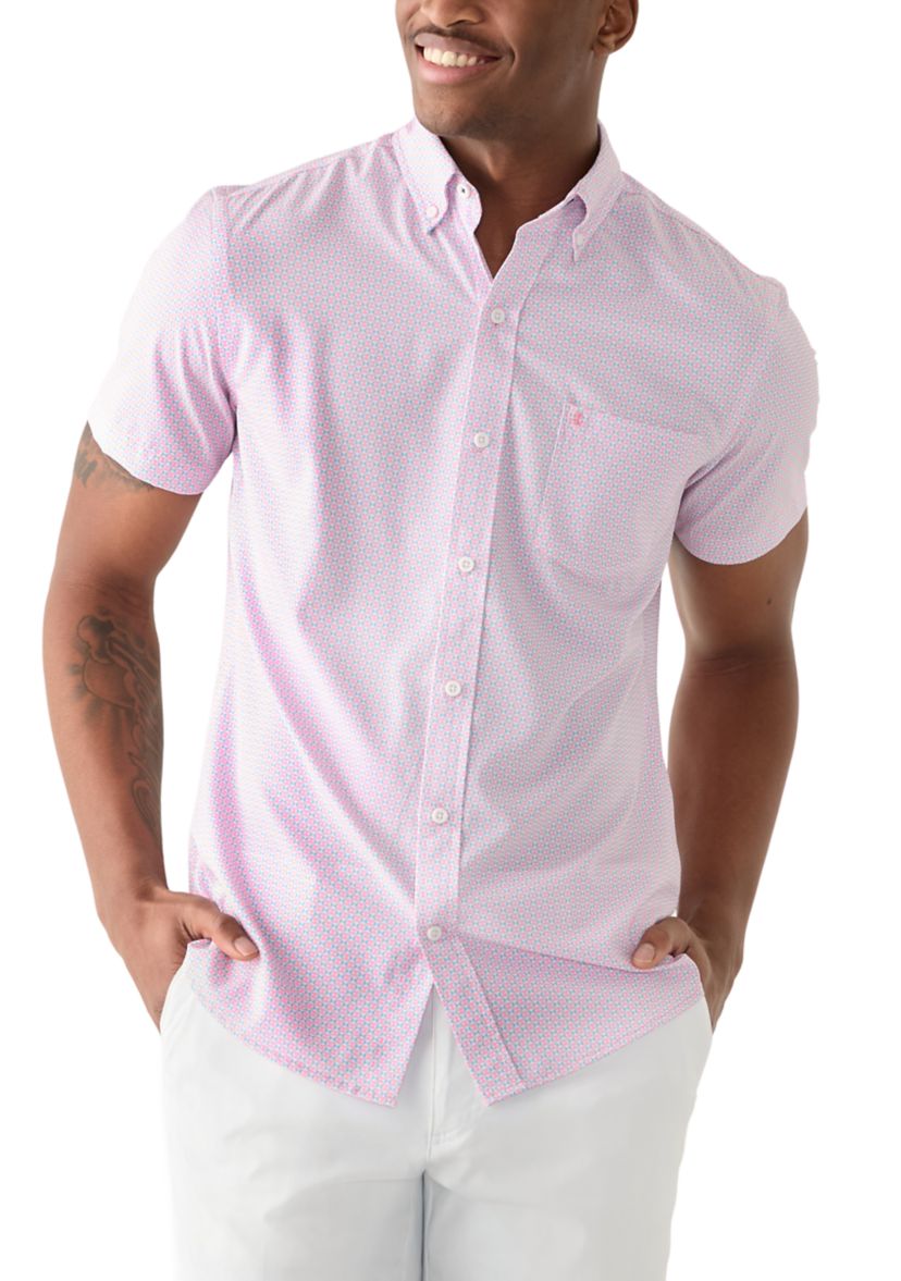 Short Sleeve Printed Button Up Shirt 