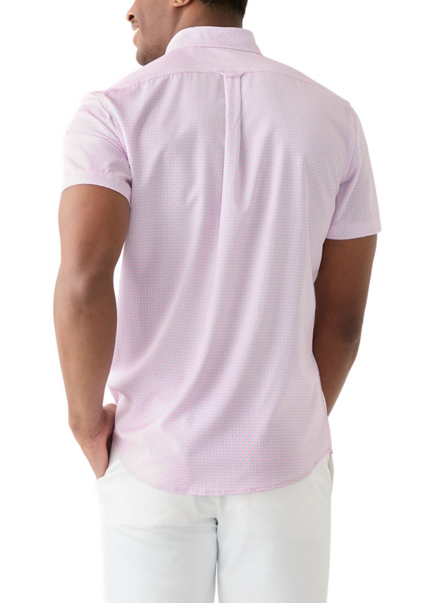 Short Sleeve Printed Button Up Shirt 
