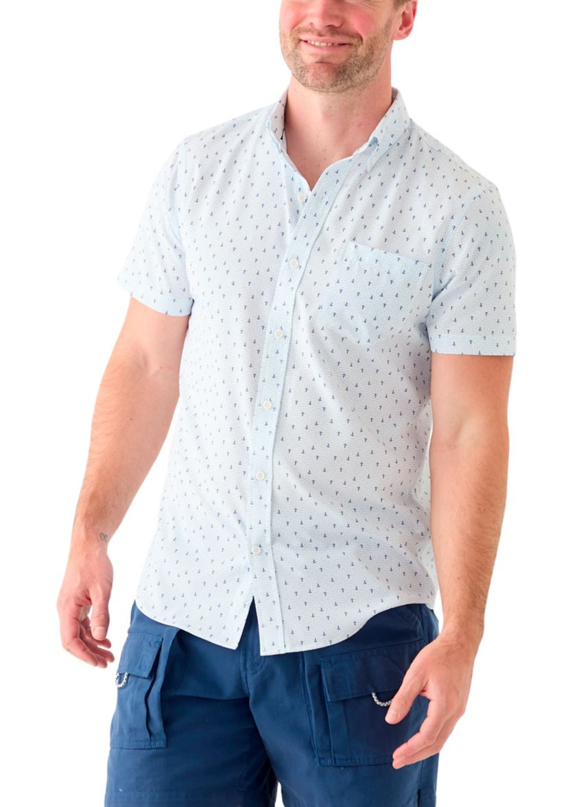 Short Sleeve Breeze Anchor Print Shirt