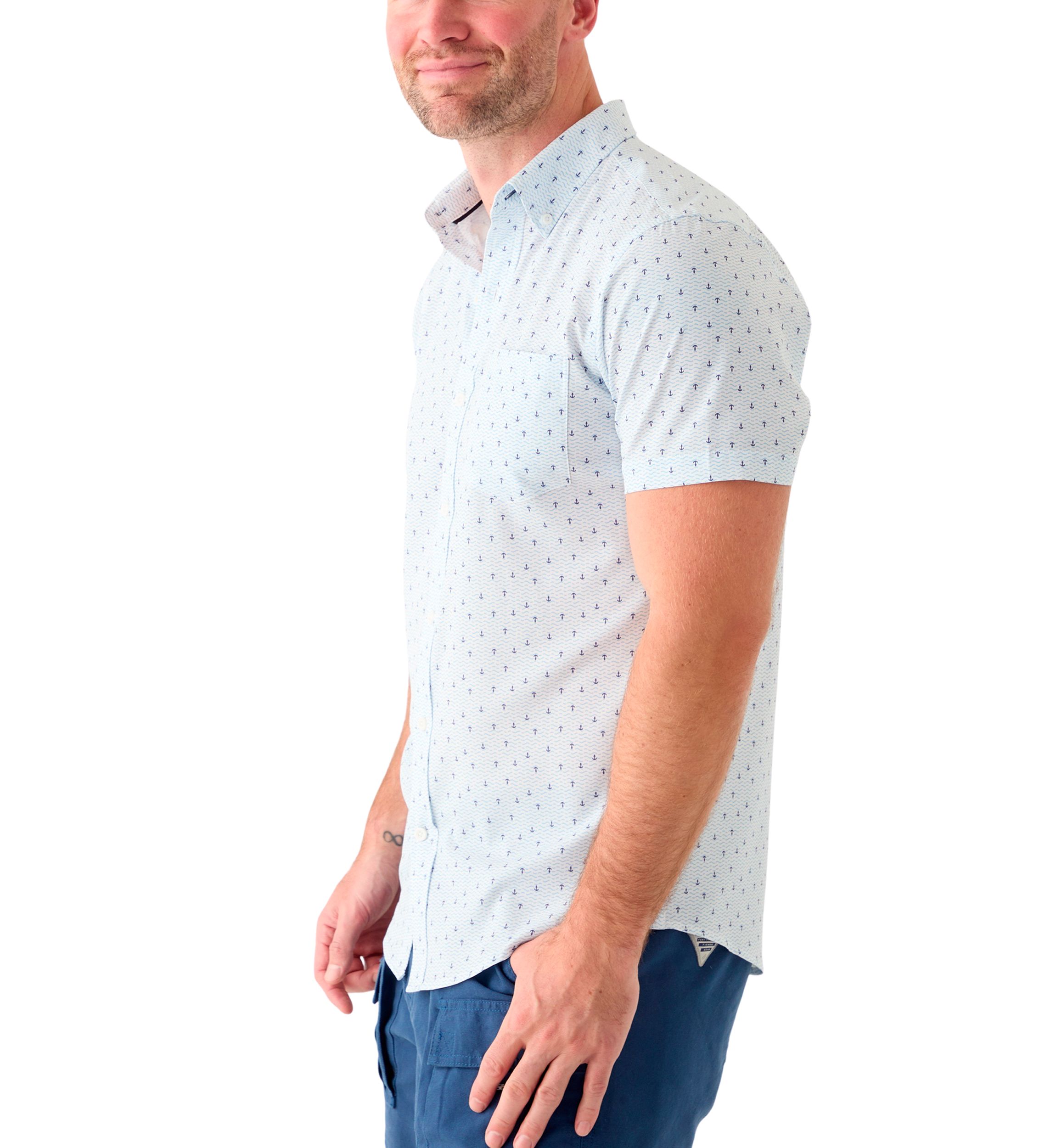 Short Sleeve Breeze Anchor Print Shirt