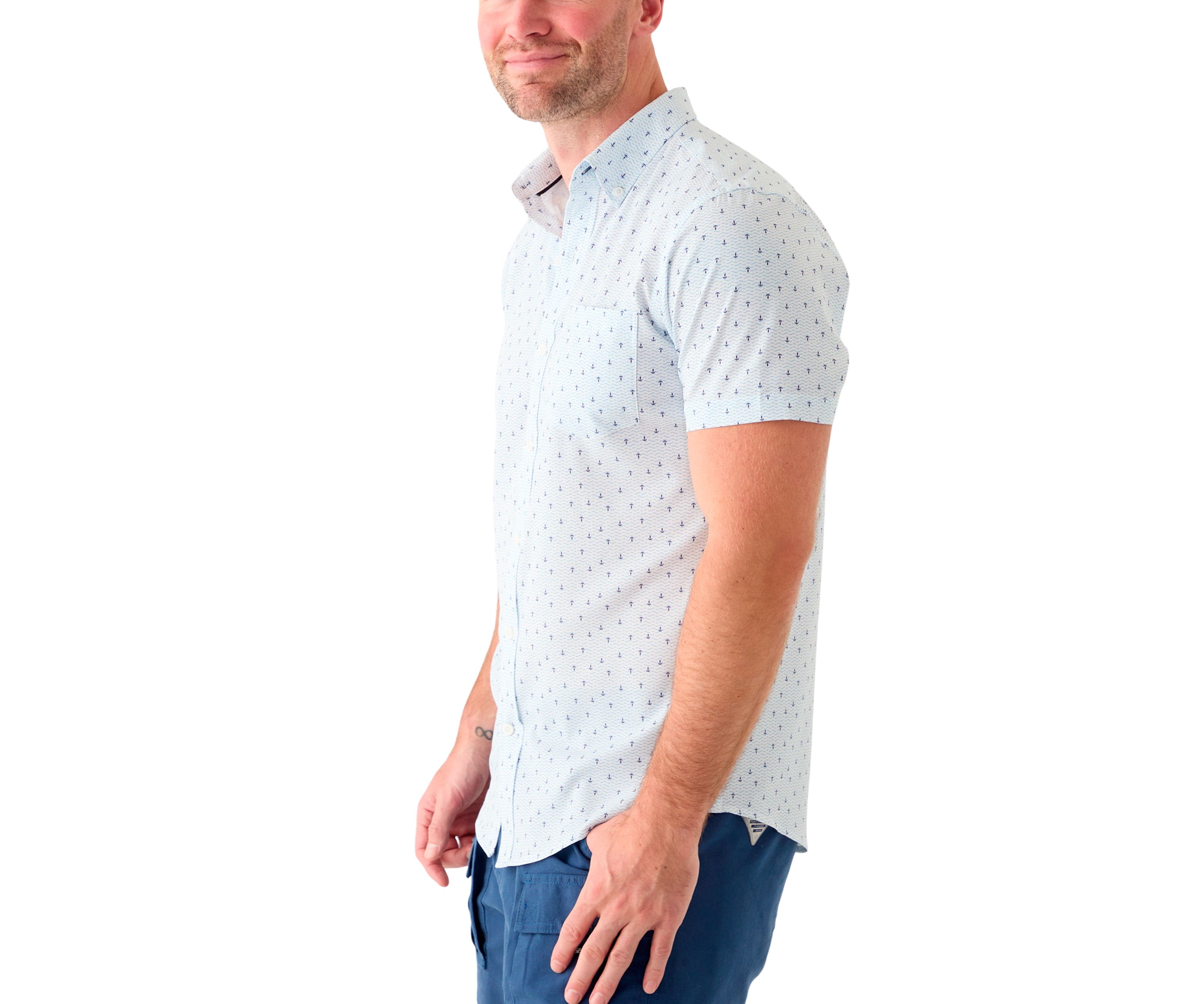 Short Sleeve Breeze Anchor Print Shirt