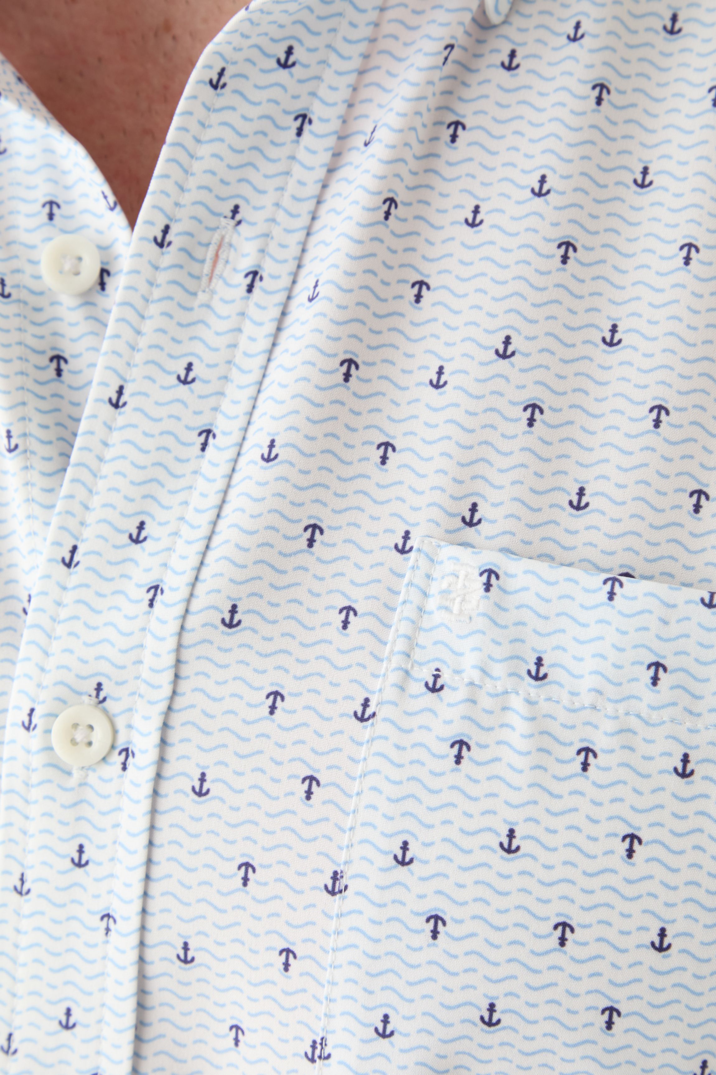 Short Sleeve Breeze Anchor Print Shirt