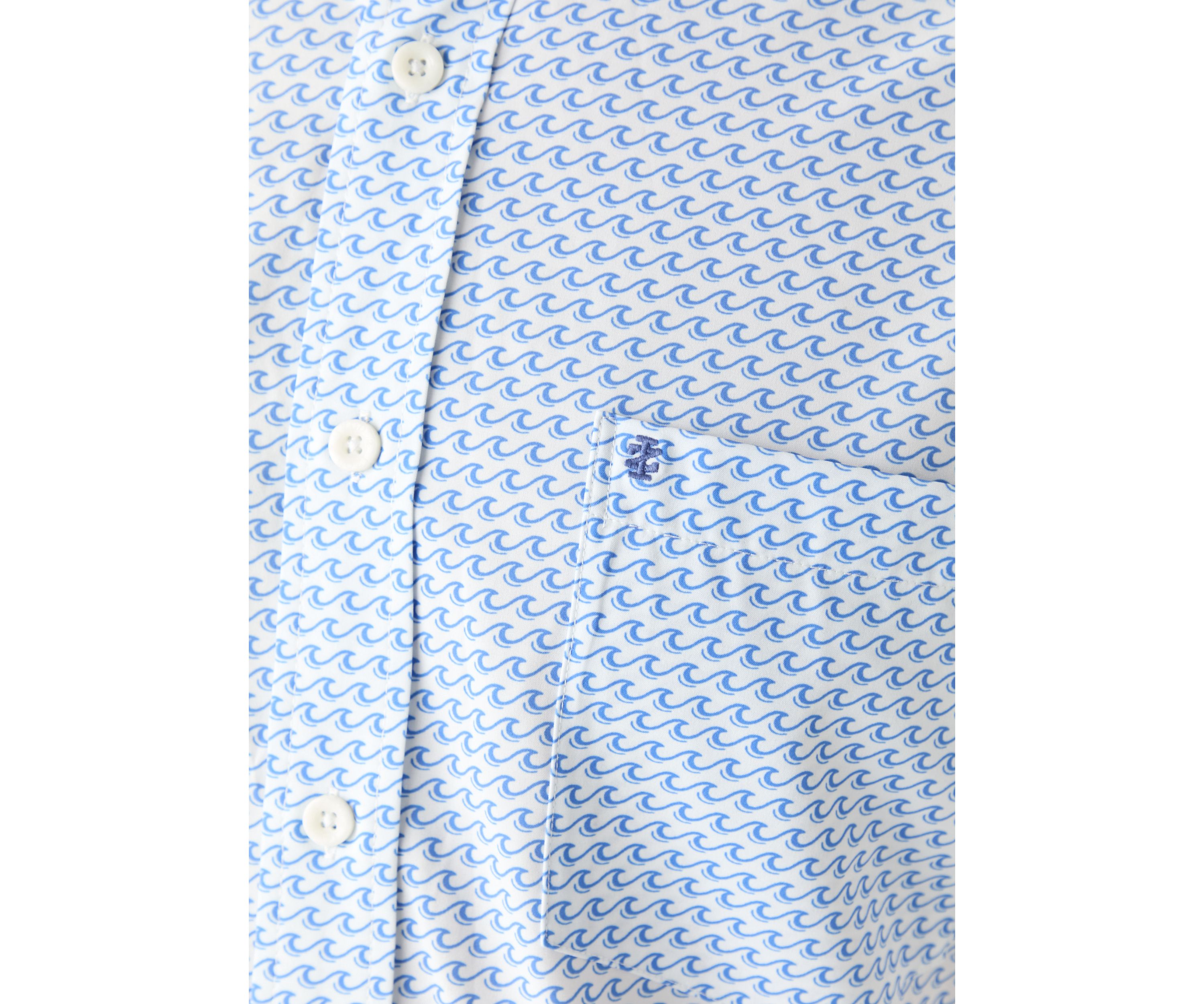 Big & Tall Short Sleeve Breeze Waves Print Woven Shirt