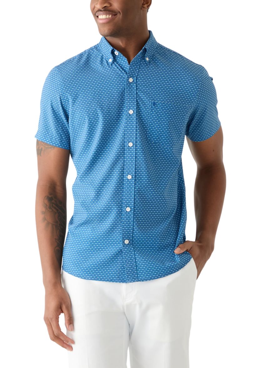 Short Sleeve Printed Button Up Shirt 