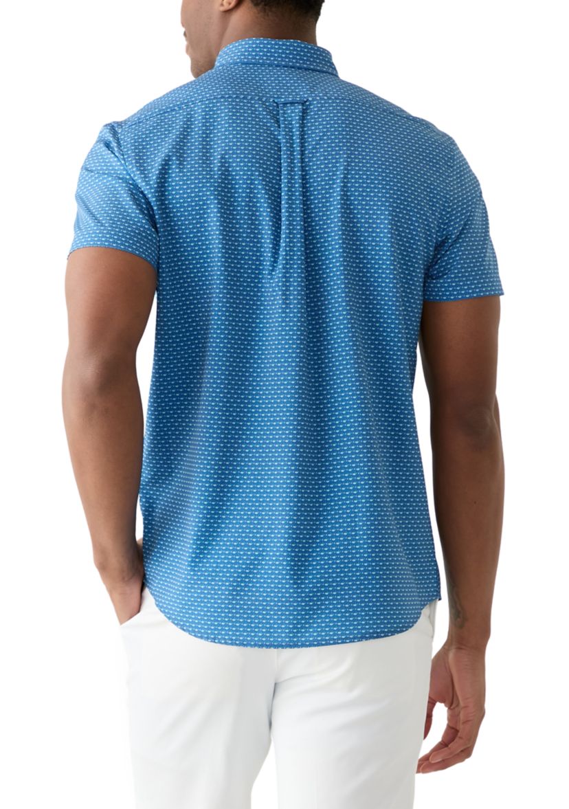 Short Sleeve Printed Button Up Shirt 