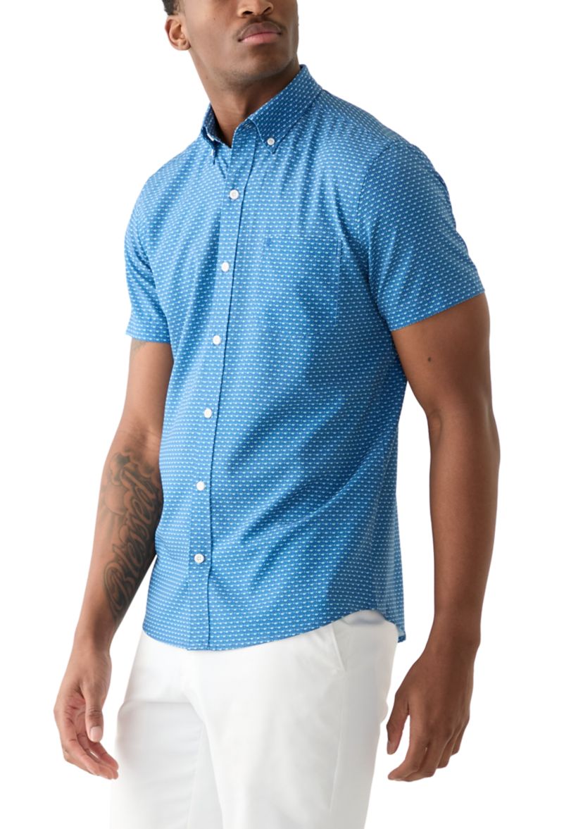 Short Sleeve Printed Button Up Shirt 
