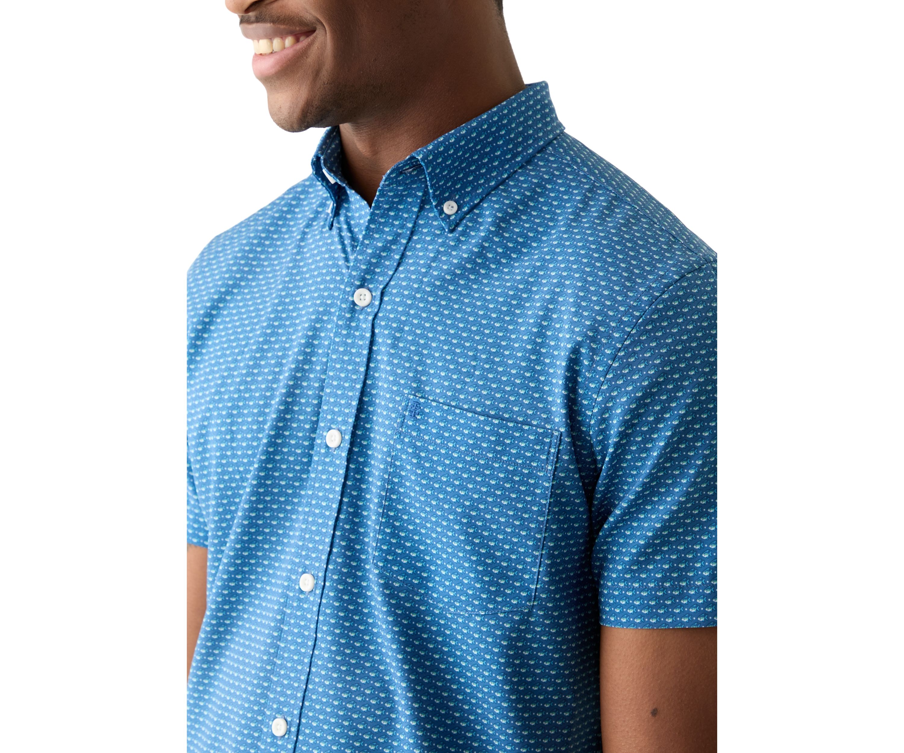 Short Sleeve Printed Button Up Shirt 