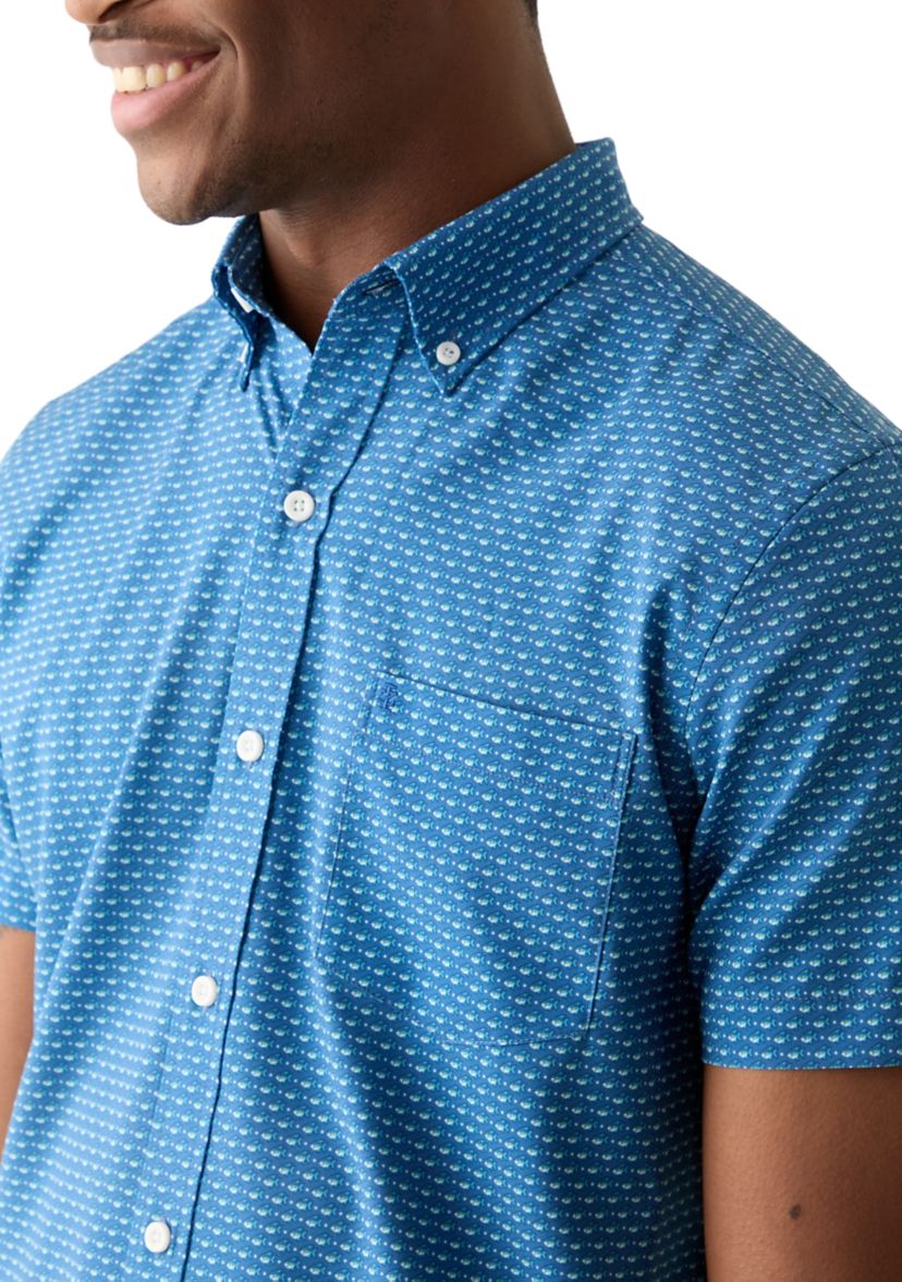 Short Sleeve Printed Button Up Shirt 