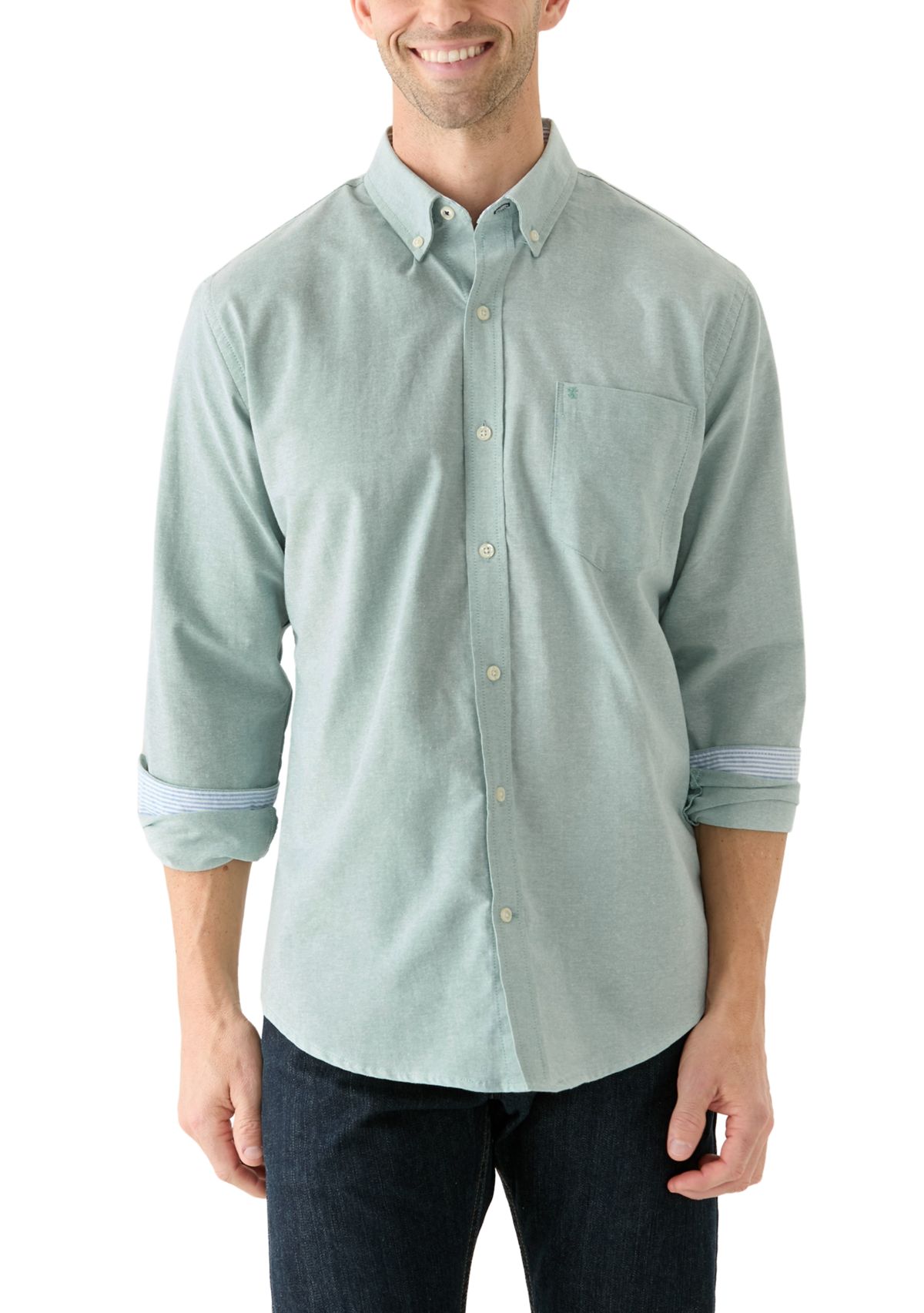 Long Sleeve Solid Oxford Shirt