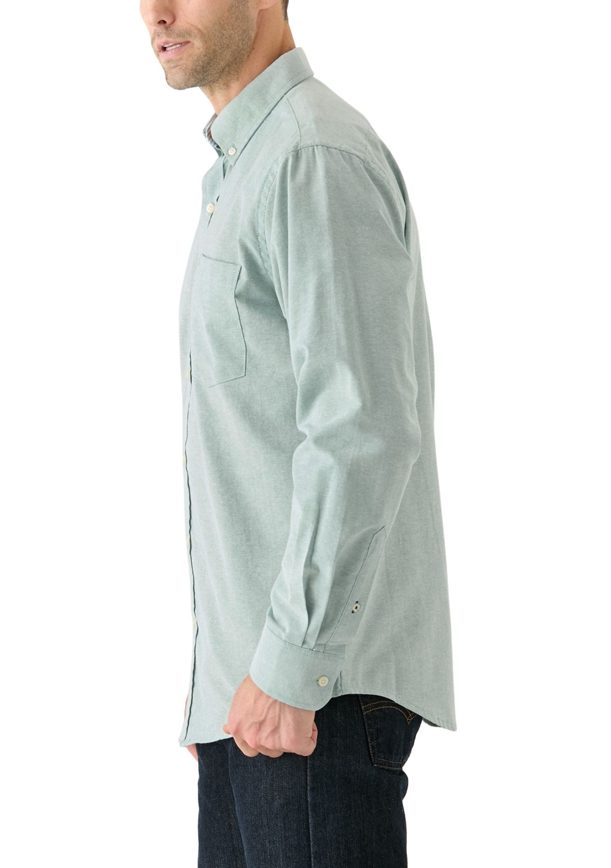 Long Sleeve Solid Oxford Shirt