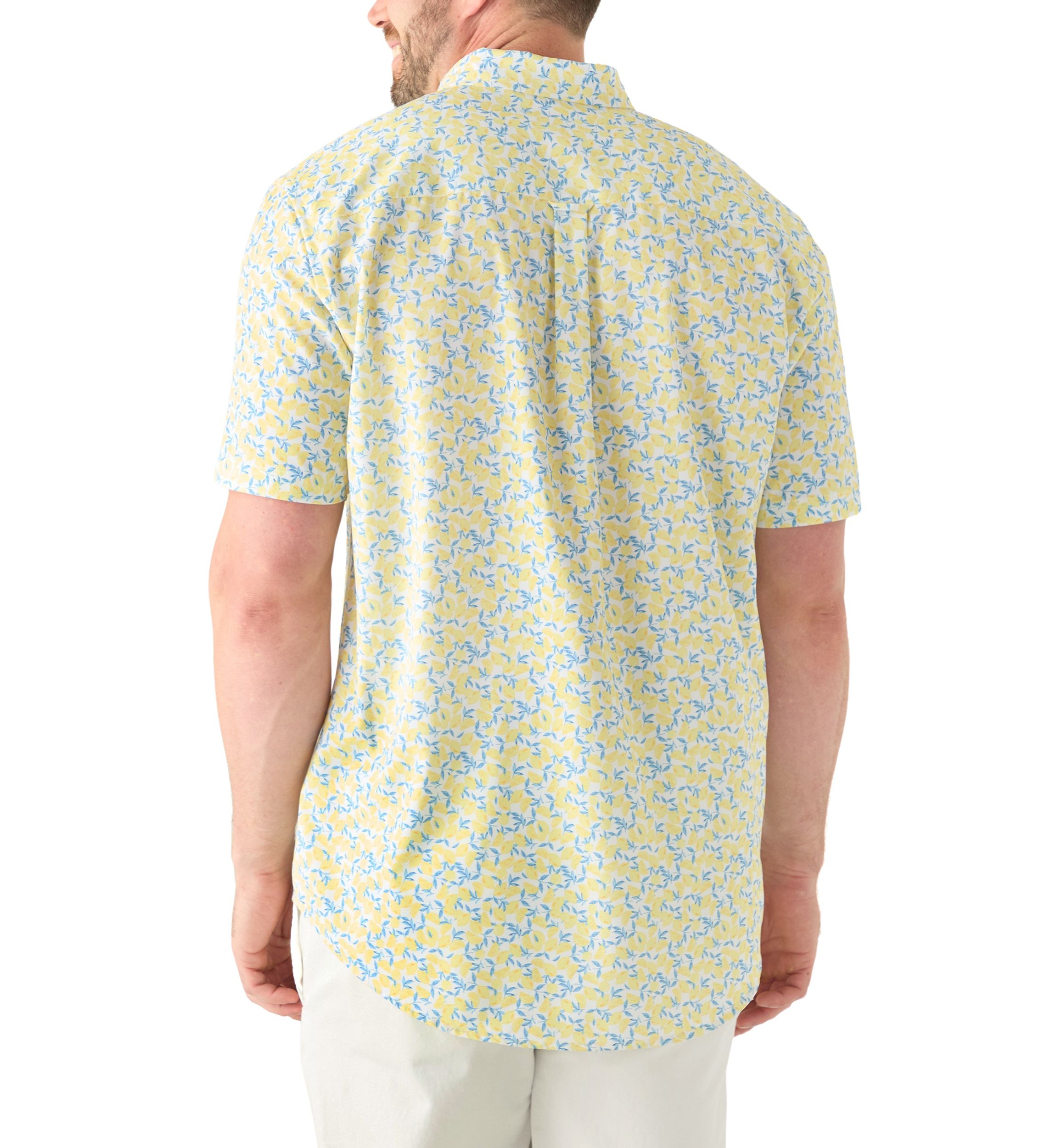 Big & Tall Short Sleeve Breeze Lemon Printed Shirt