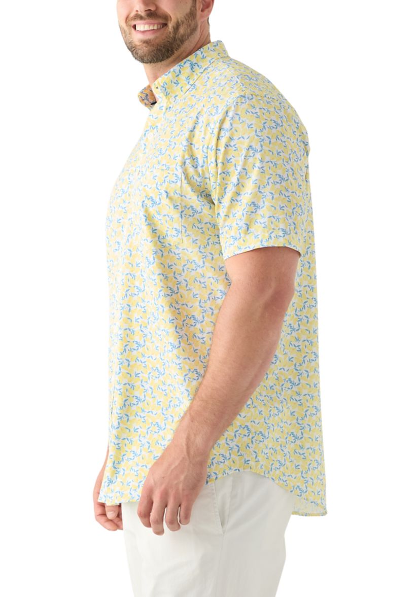 Big & Tall Short Sleeve Breeze Lemon Printed Shirt