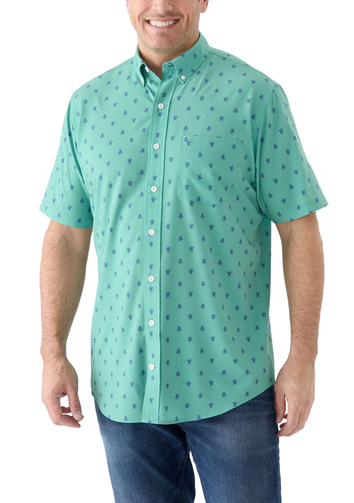 Big & Tall Short Sleeve Printed Woven Shirt 