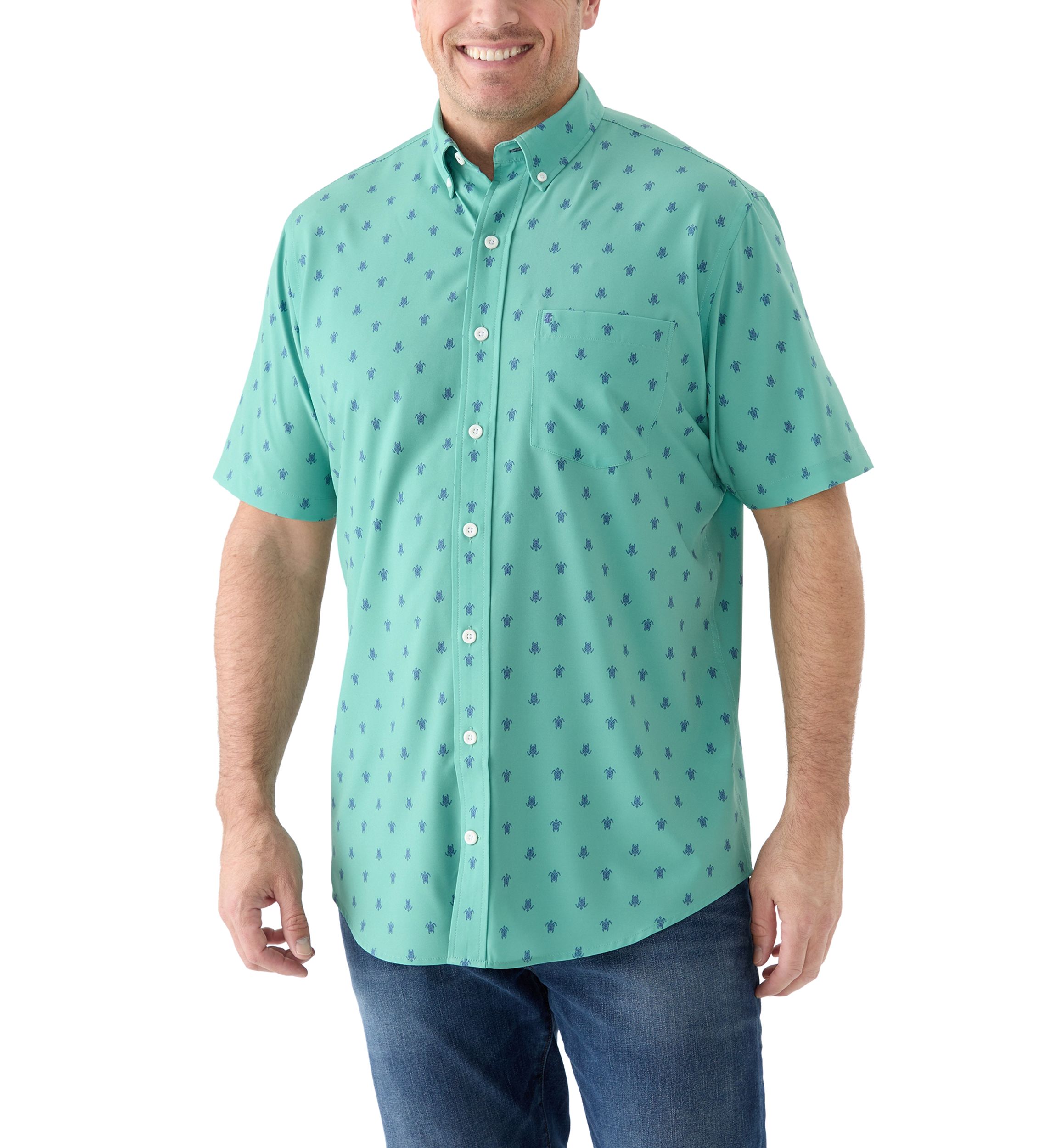 Big & Tall Short Sleeve Printed Woven Shirt 