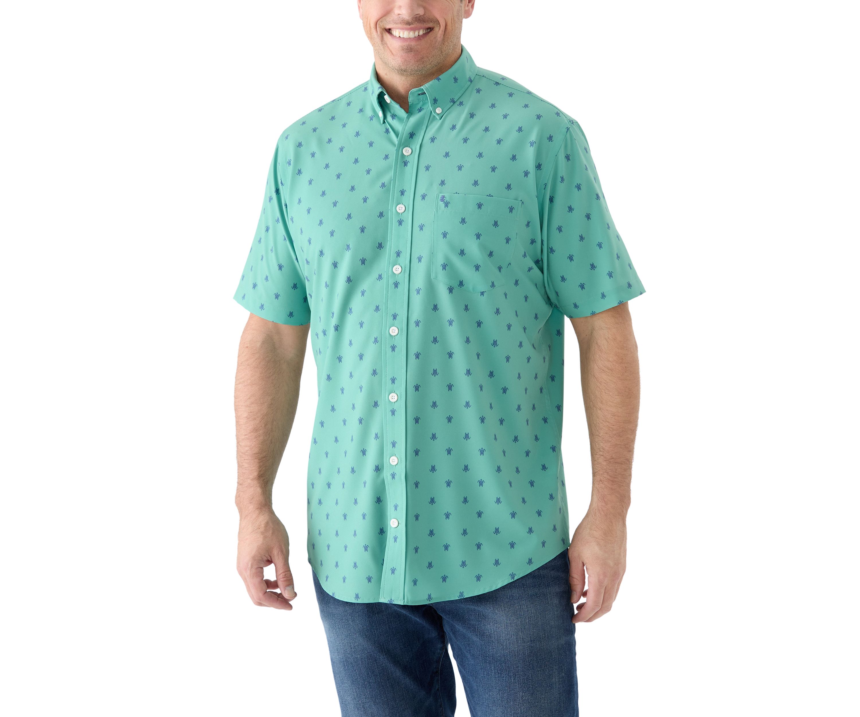 Big & Tall Short Sleeve Printed Woven Shirt 