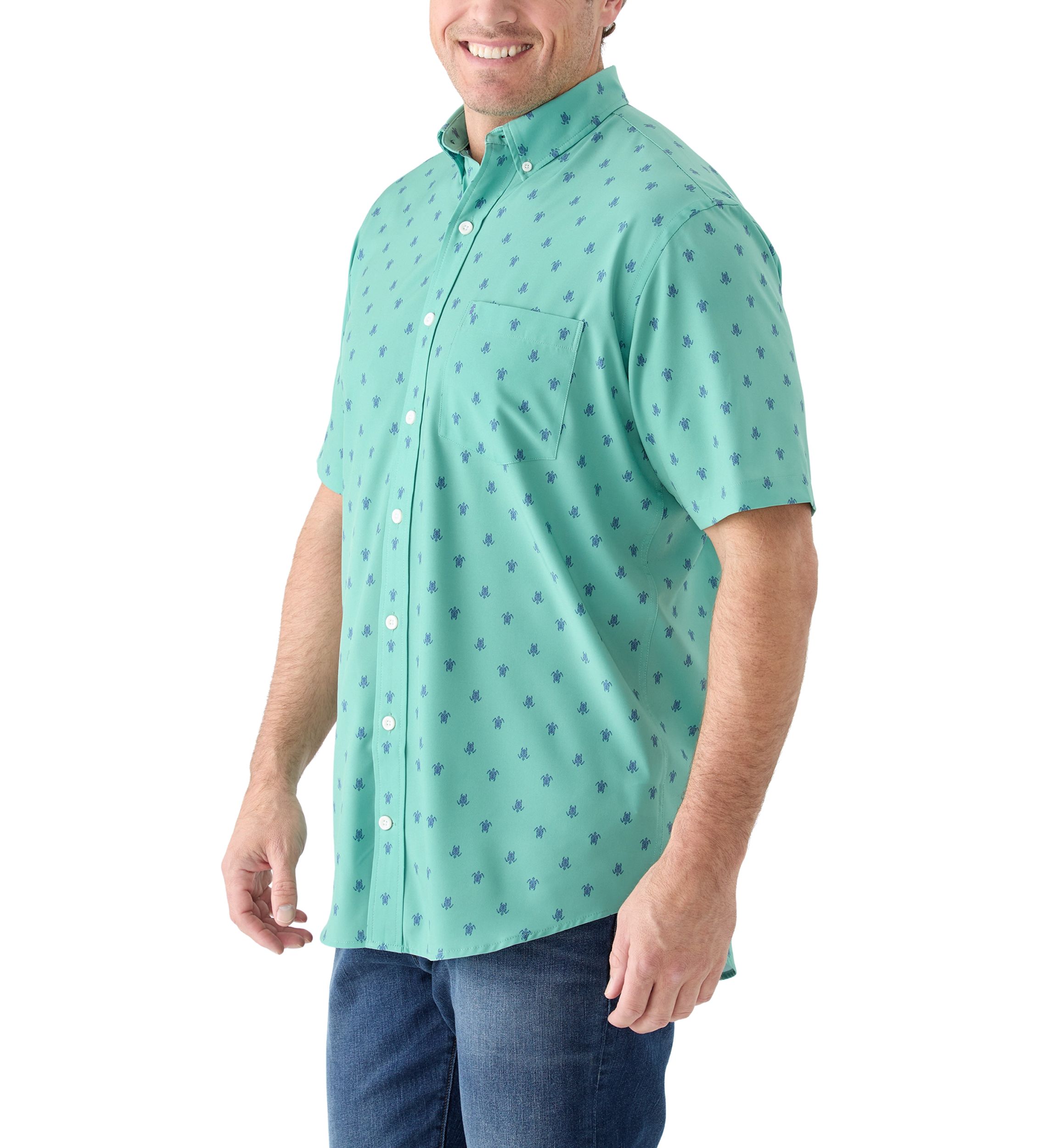 Big & Tall Short Sleeve Printed Woven Shirt 