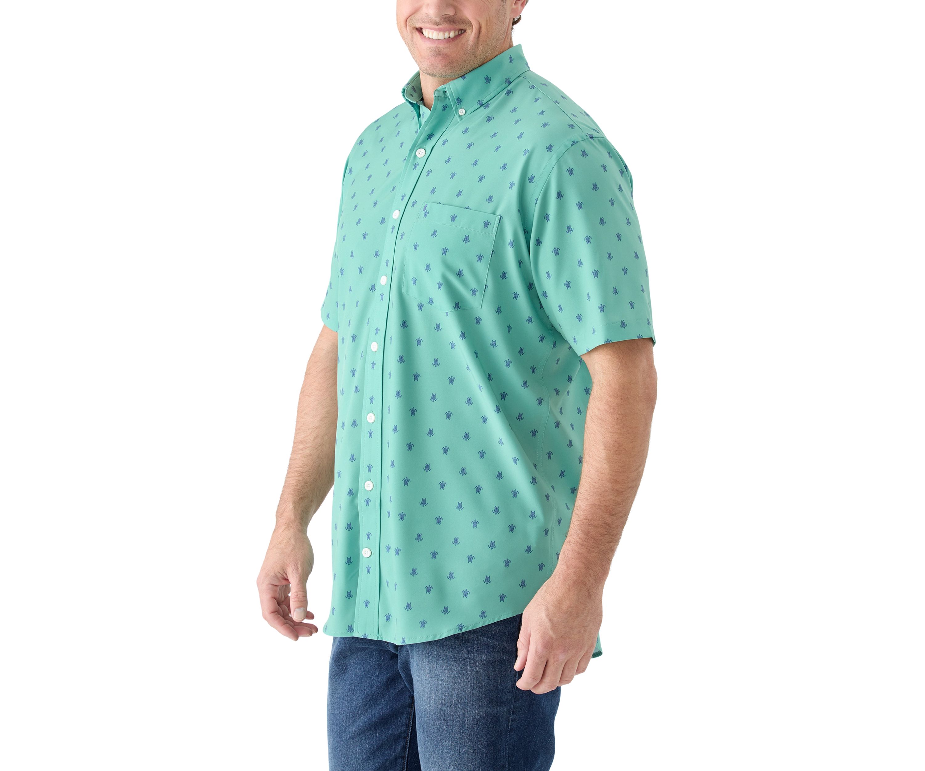 Big & Tall Short Sleeve Printed Woven Shirt 