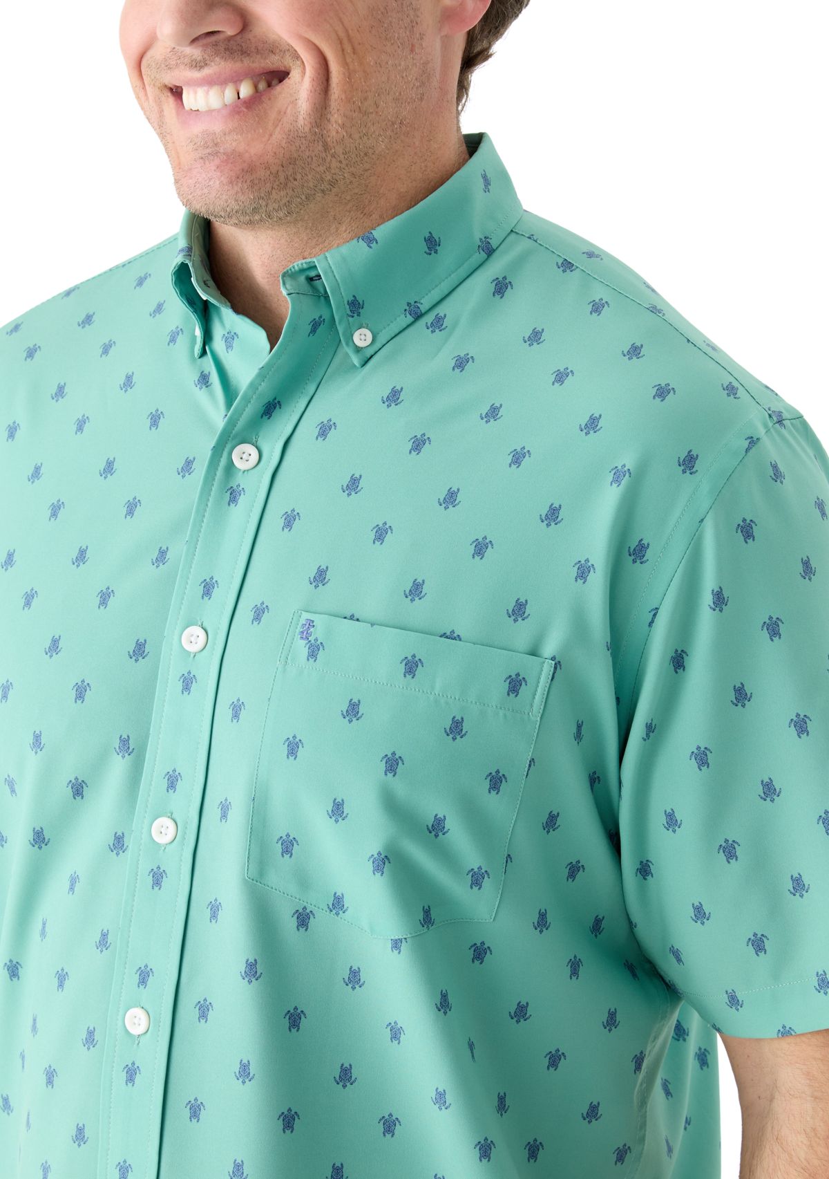 Big & Tall Short Sleeve Printed Woven Shirt 