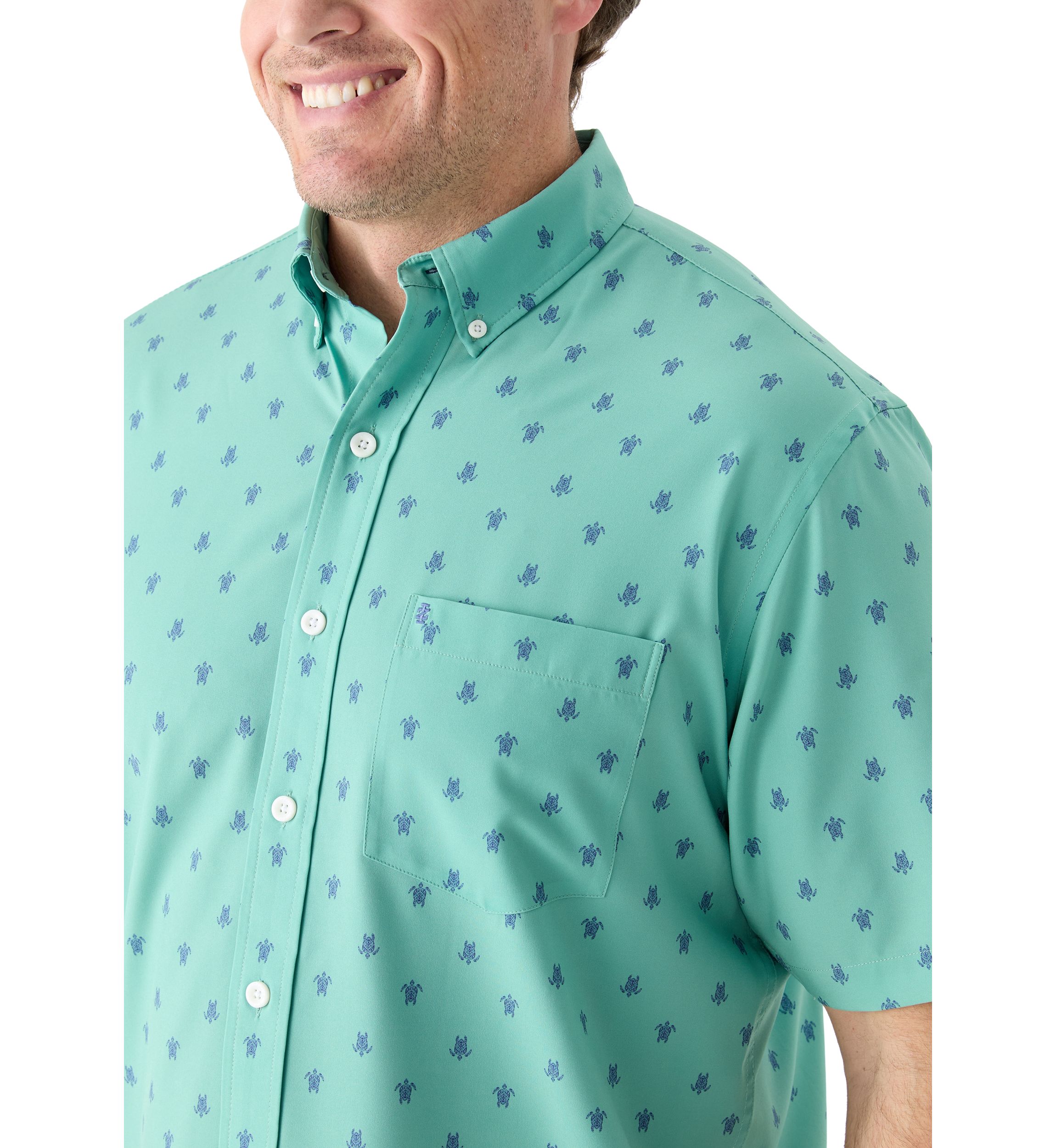 Big & Tall Short Sleeve Printed Woven Shirt 