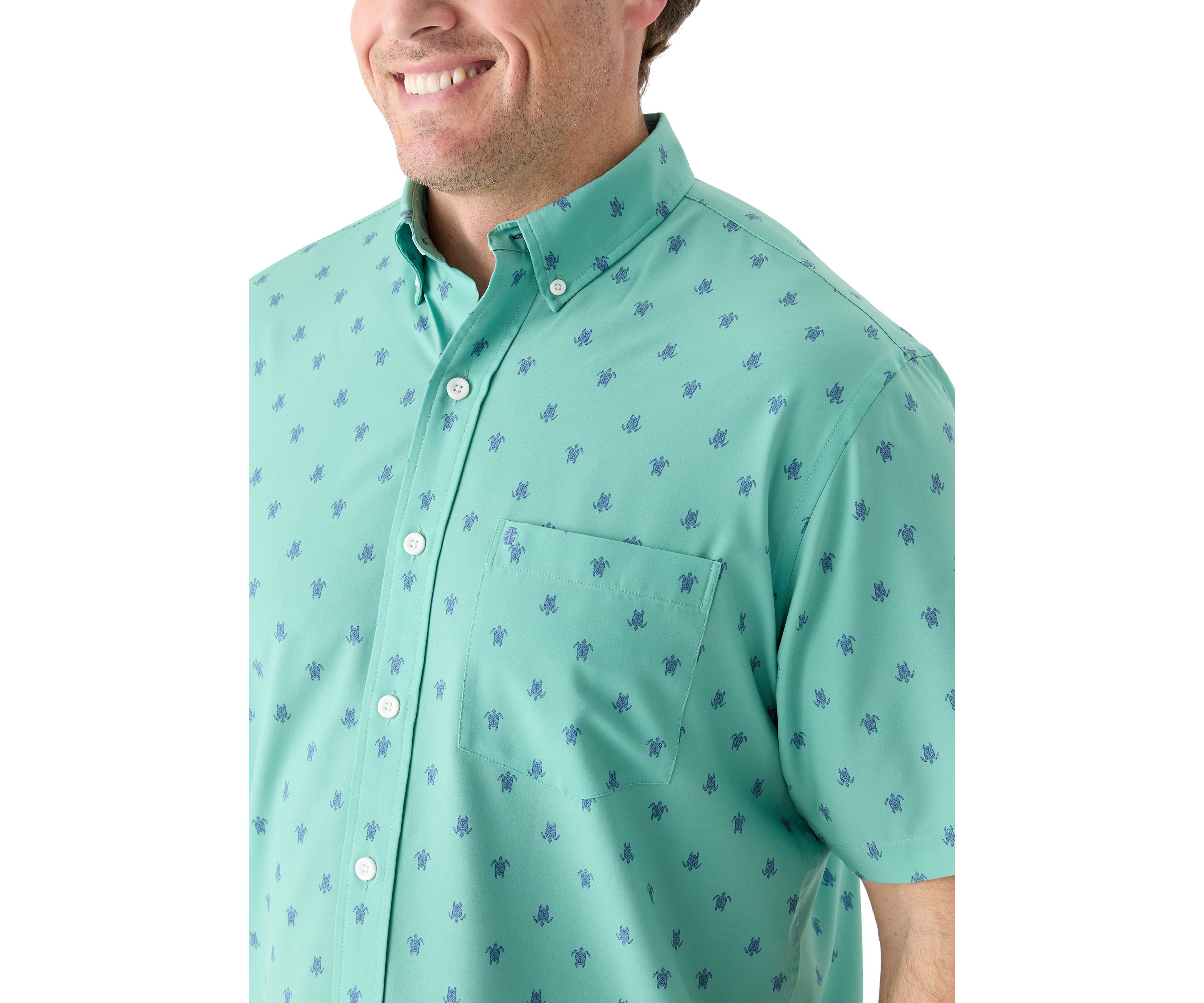 Big & Tall Short Sleeve Printed Woven Shirt 