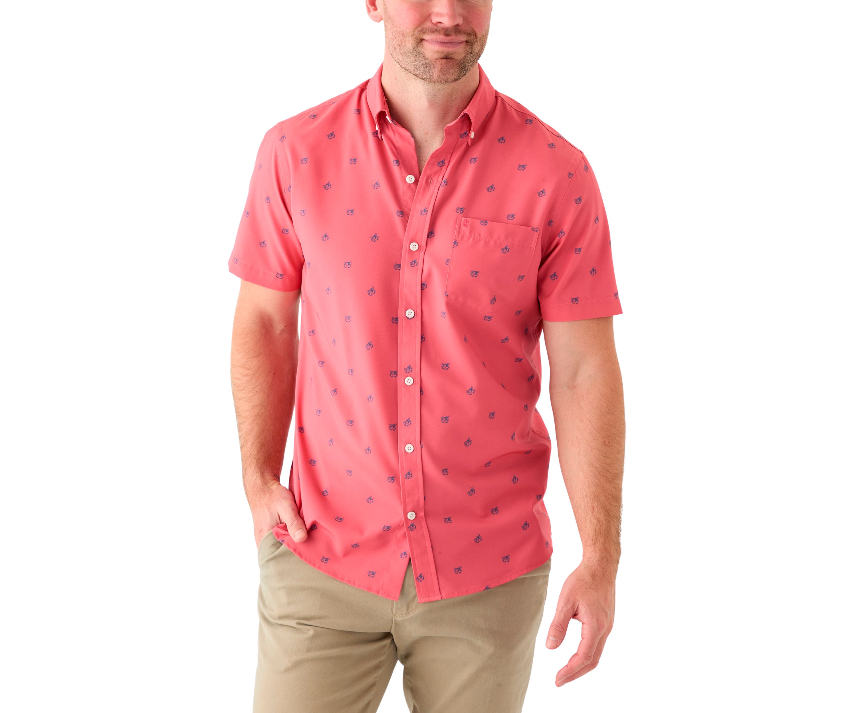 Short Sleeve Breeze Crab Print Shirt