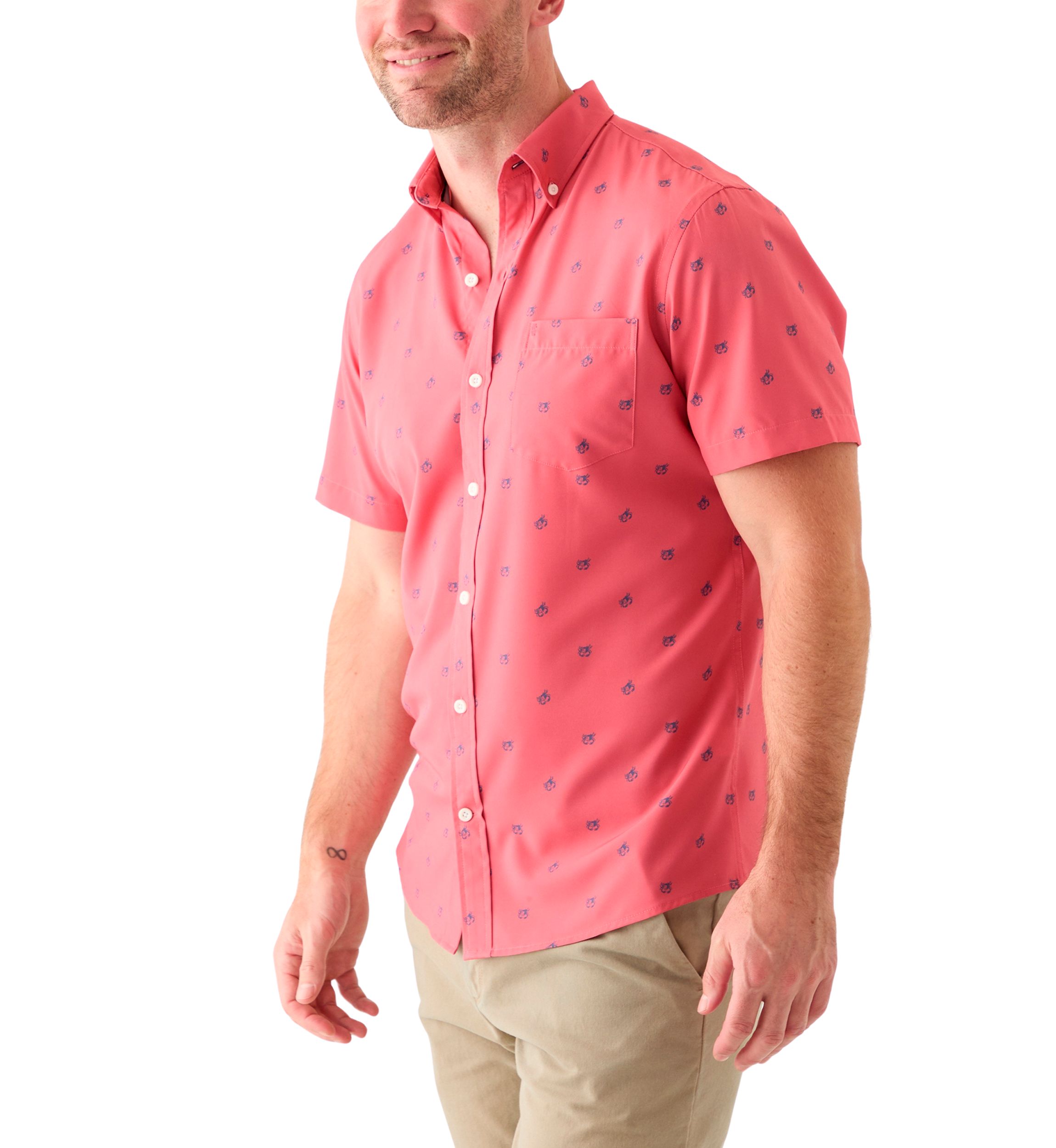Short Sleeve Breeze Crab Print Shirt