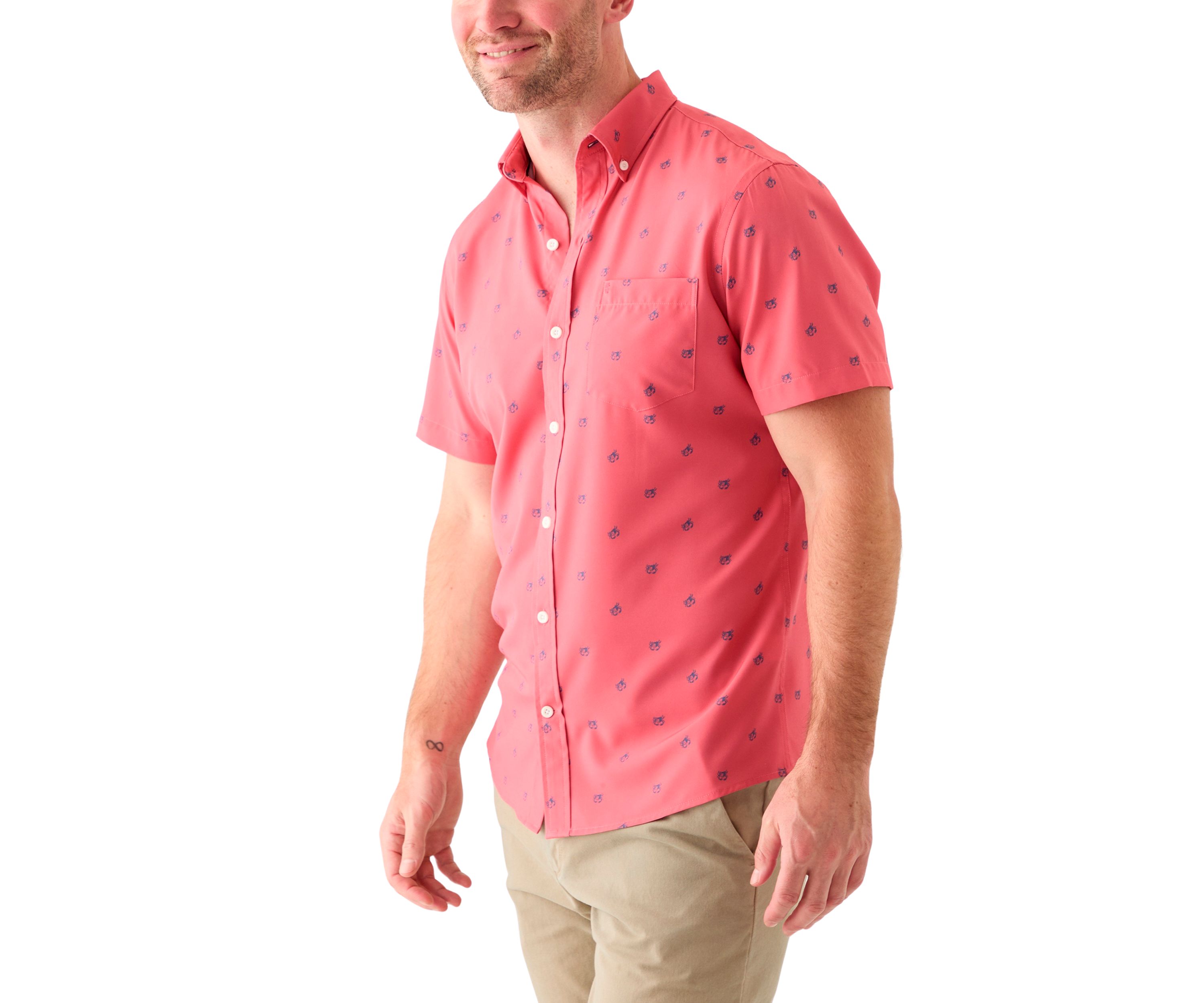 Short Sleeve Breeze Crab Print Shirt
