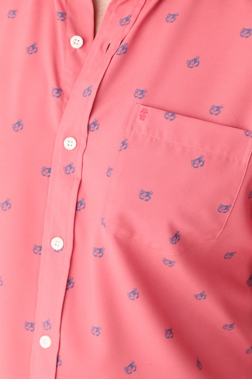 Short Sleeve Breeze Crab Print Shirt