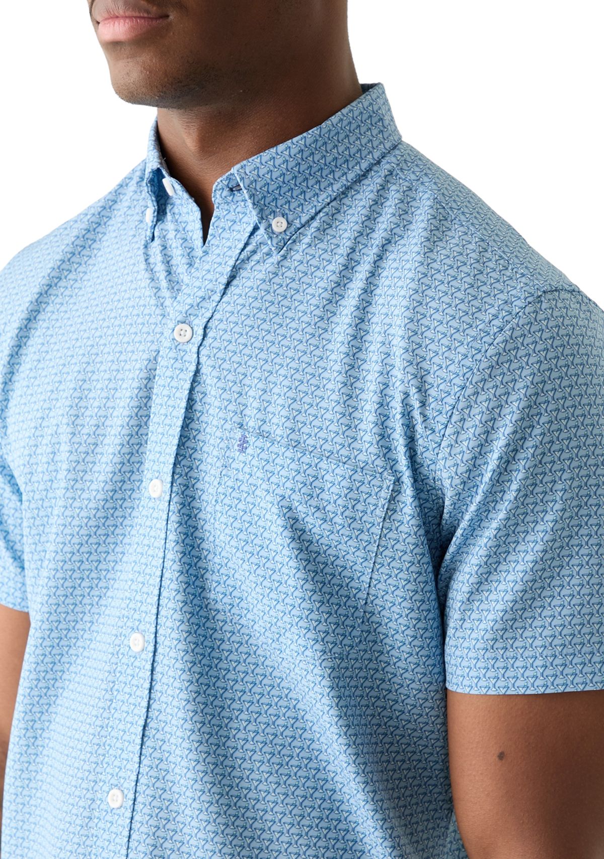 Short Sleeve Printed Button Up Shirt 
