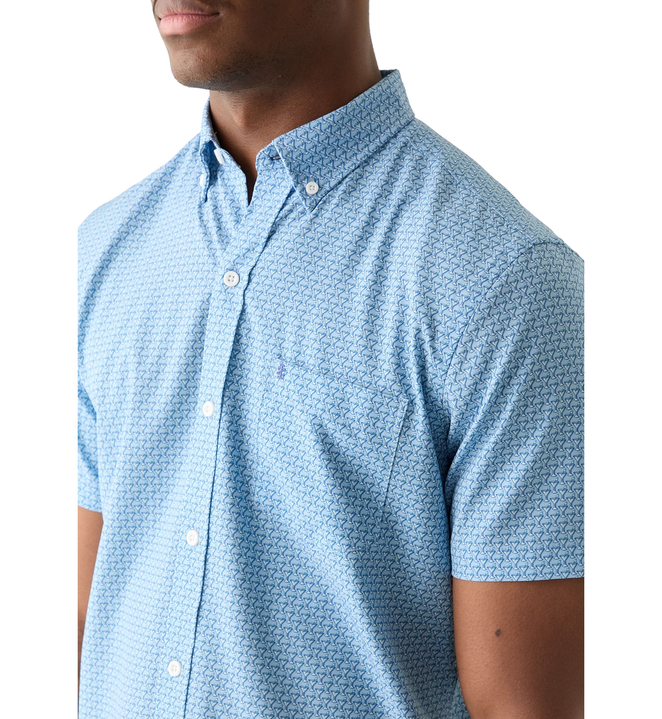 Short Sleeve Printed Button Up Shirt 