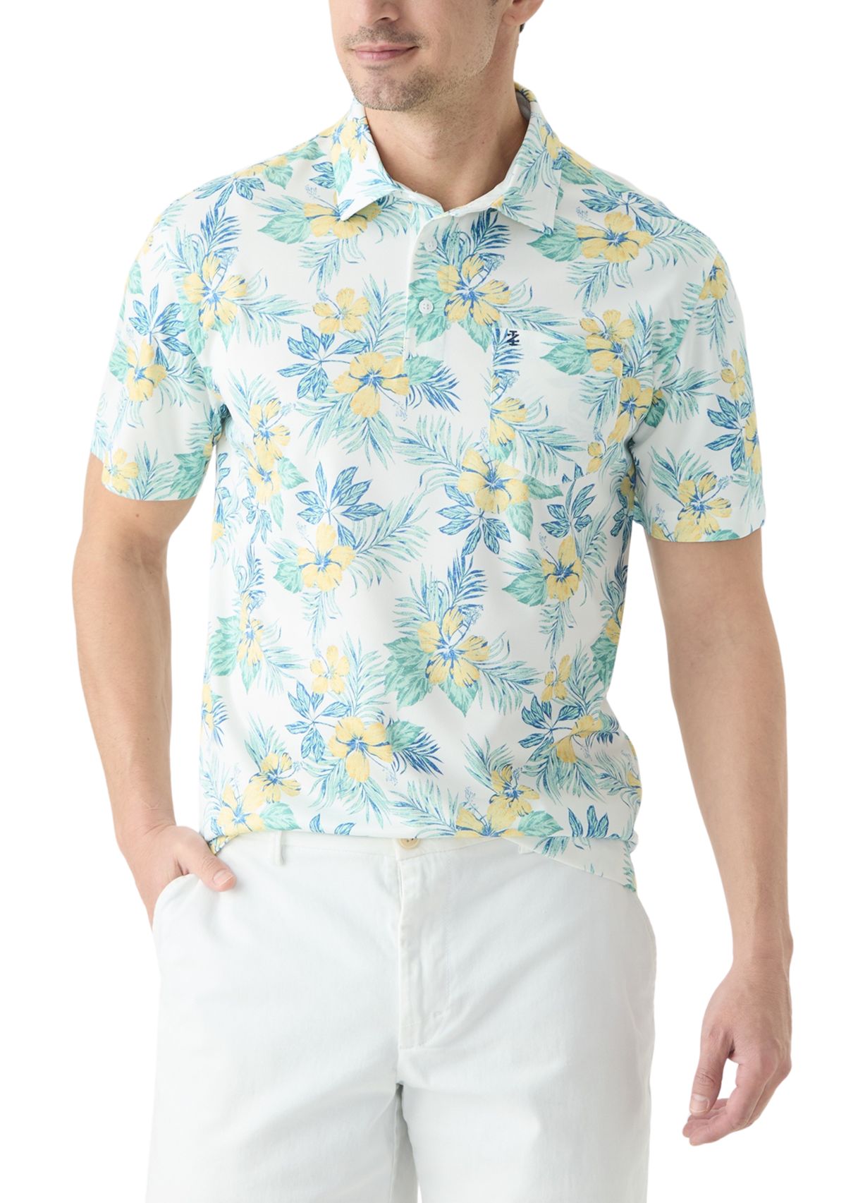 Short Sleeve Printed Performance Polo Shirt