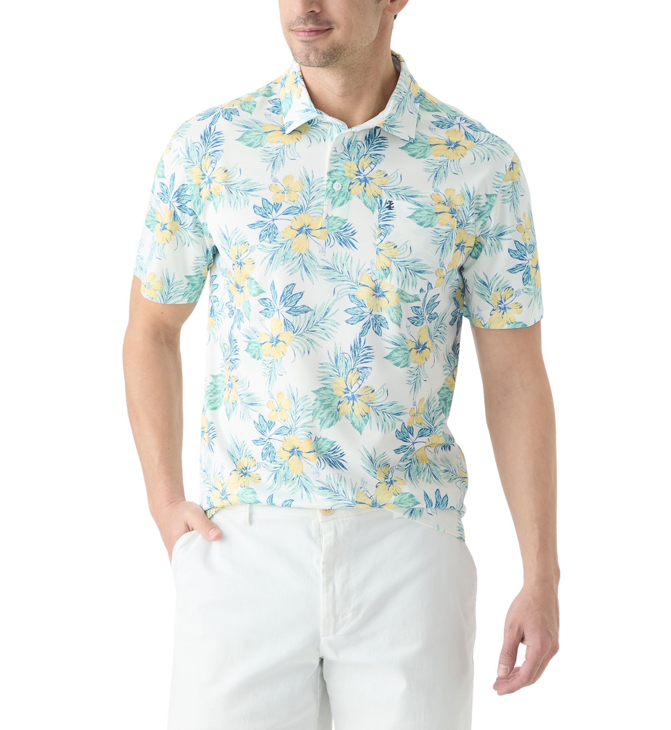 Short Sleeve Printed Performance Polo Shirt