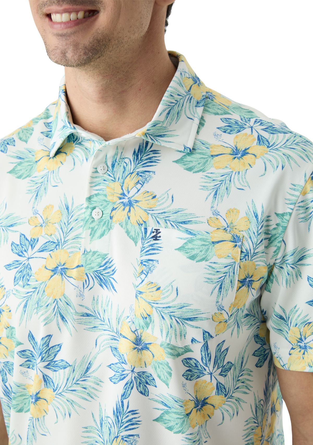 Short Sleeve Printed Performance Polo Shirt