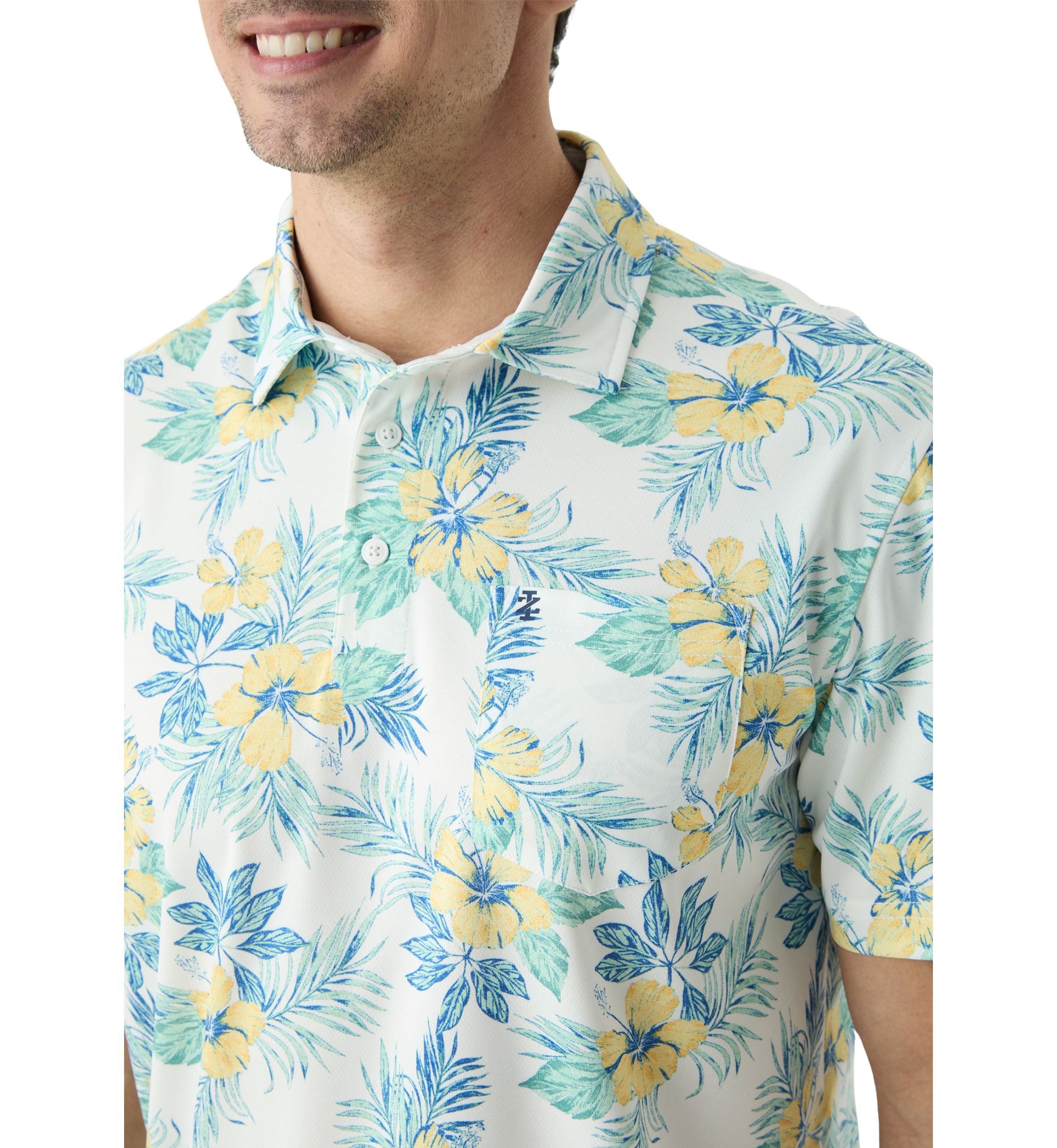 Short Sleeve Printed Performance Polo Shirt