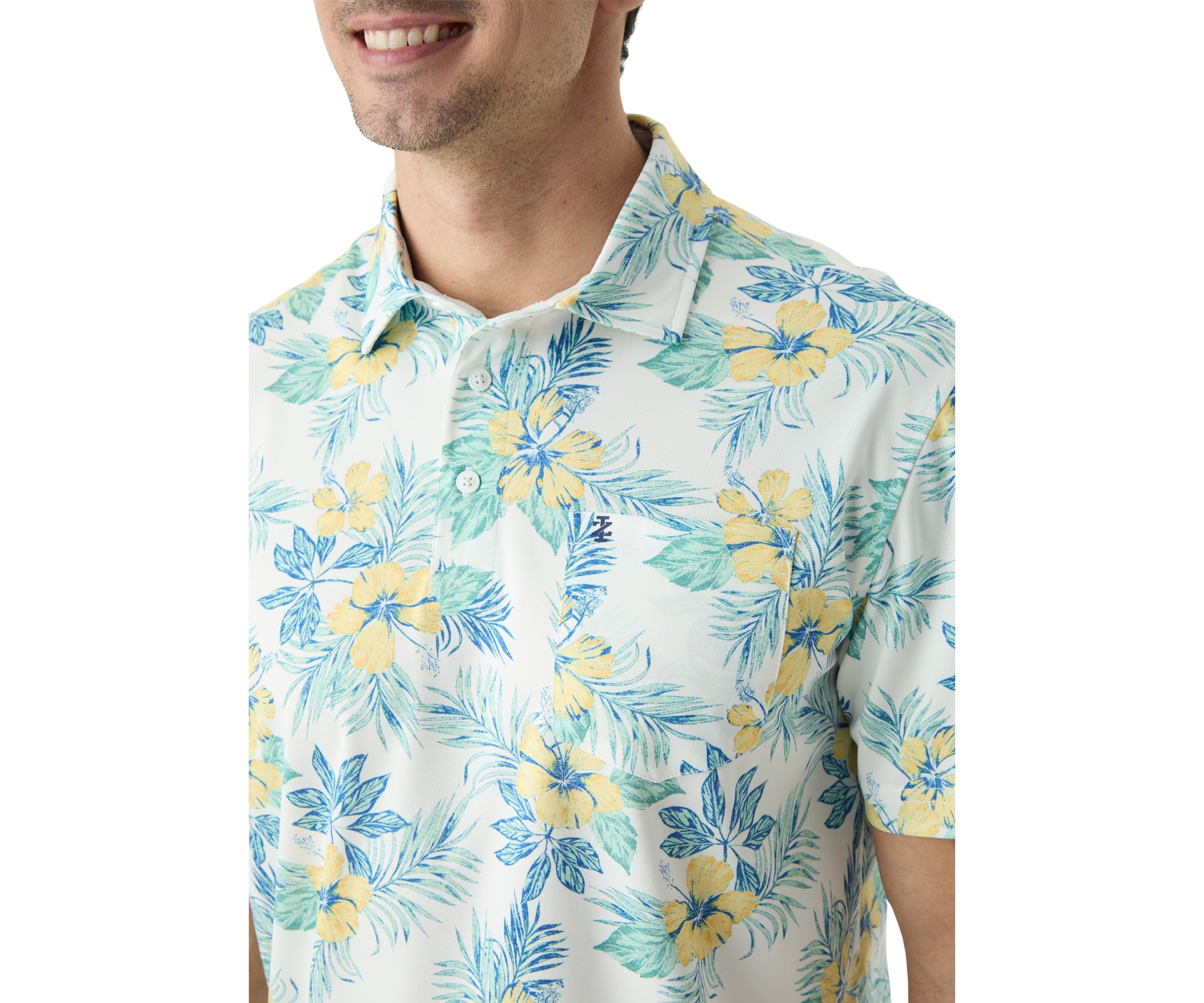 Short Sleeve Printed Performance Polo Shirt