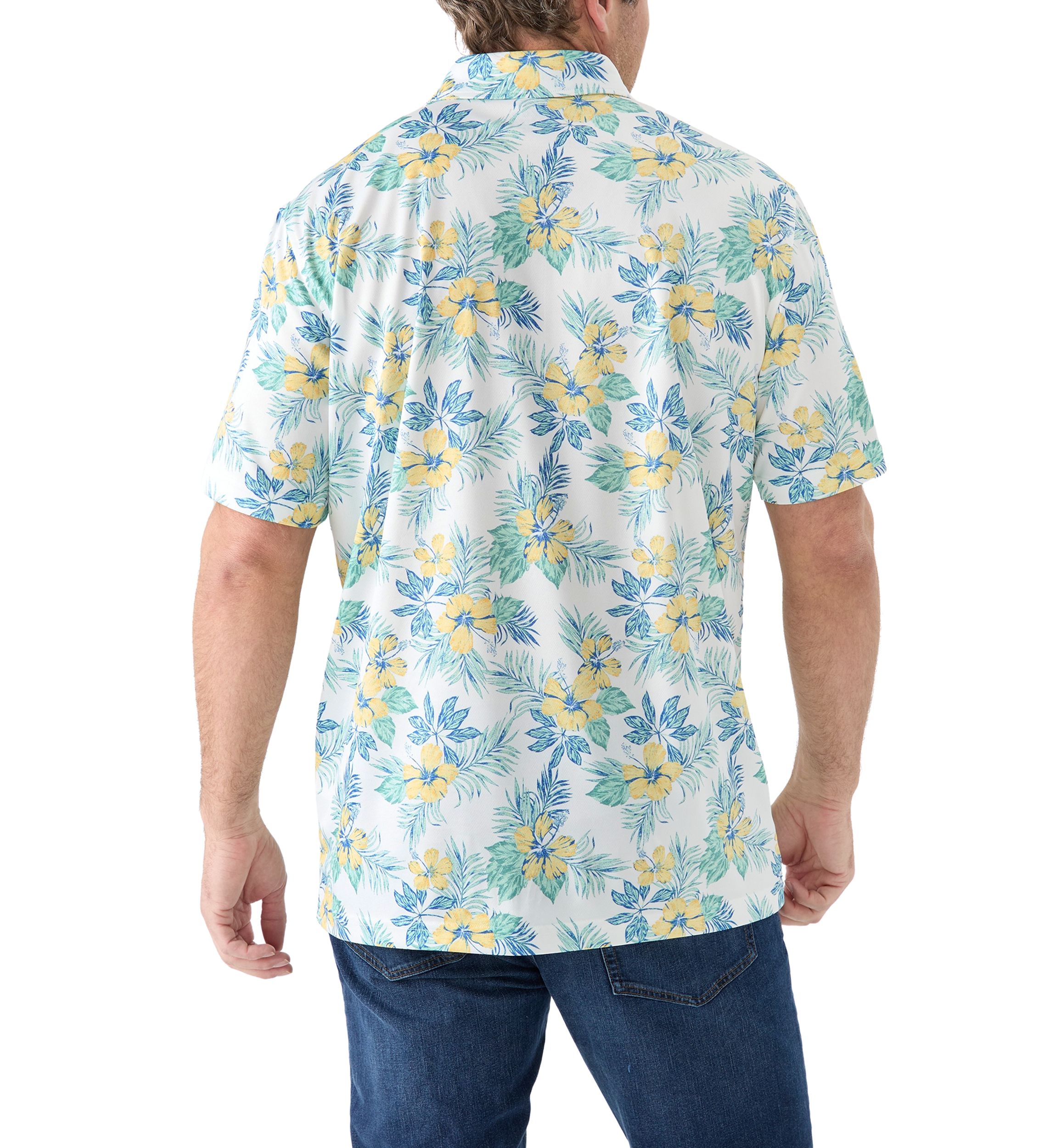 Big & Tall Sunshield Floral Printed Polo Shirt