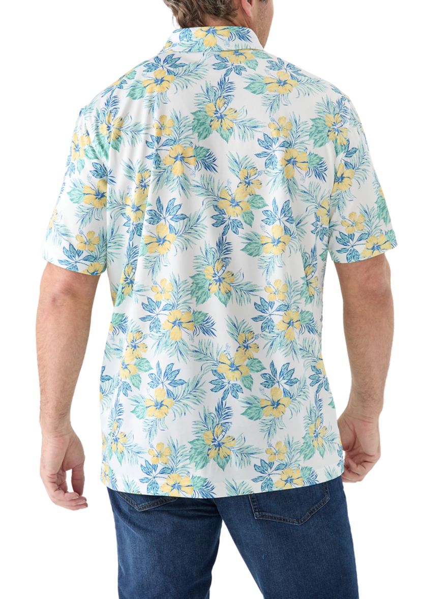 Big & Tall Sunshield Floral Printed Polo Shirt