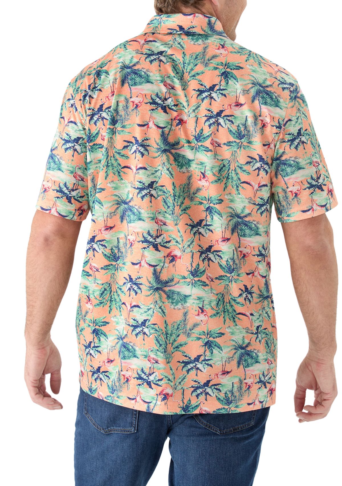 Big & Tall Flamingo Printed Polo Shirt