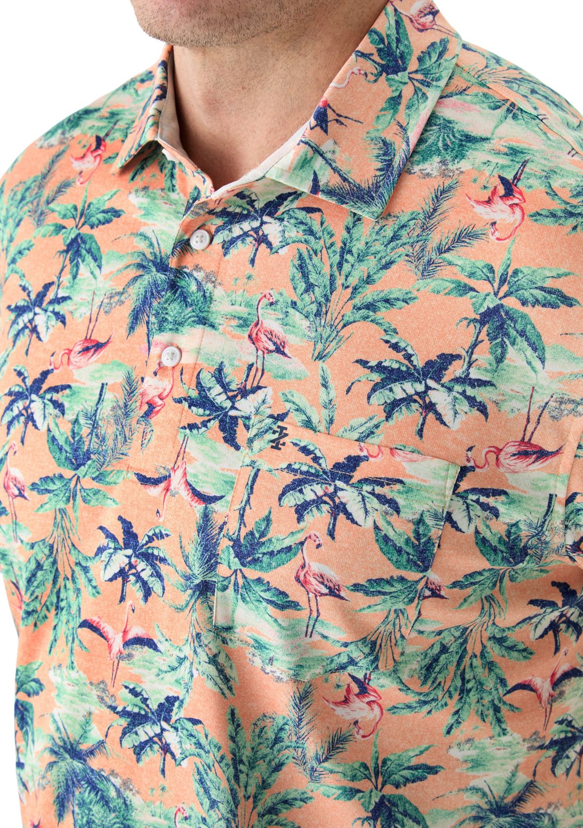 Big & Tall Flamingo Printed Polo Shirt