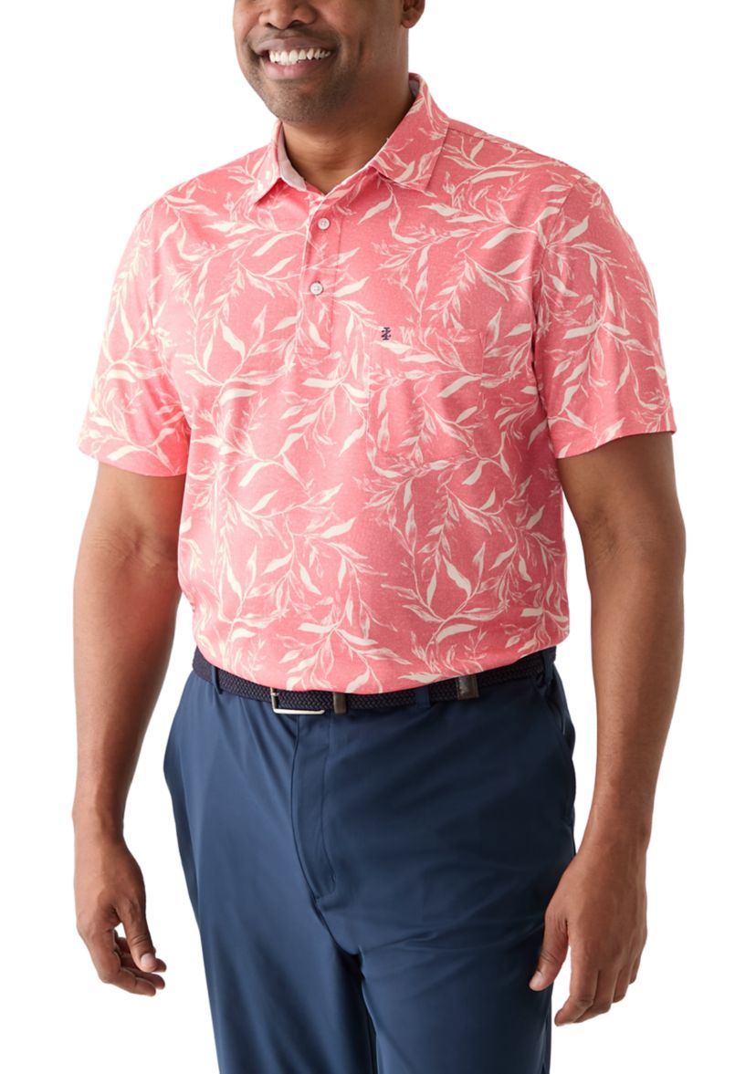Big & Tall Sunshield Leaf Printed Polo Shirt