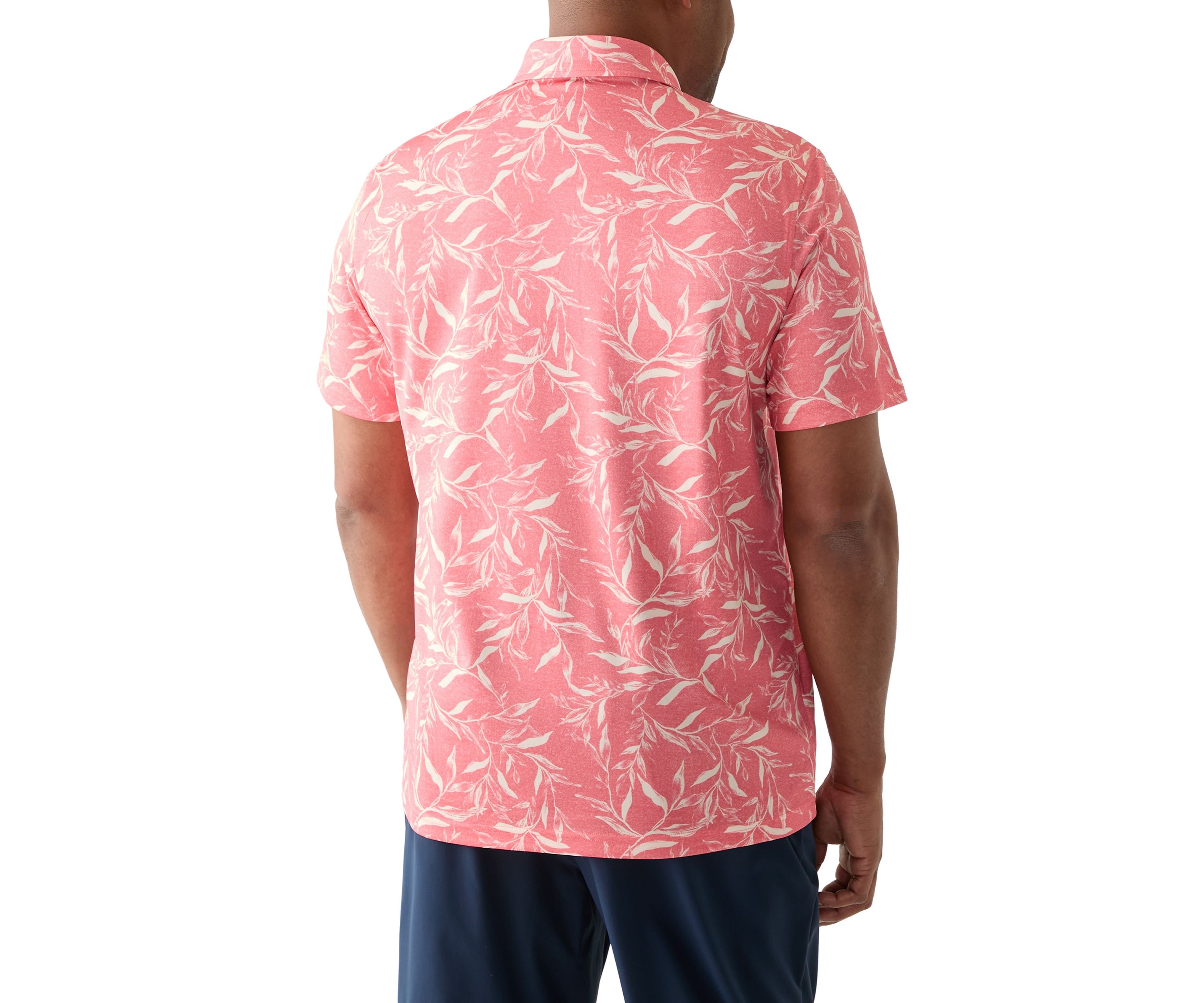 Big & Tall Sunshield Leaf Printed Polo Shirt