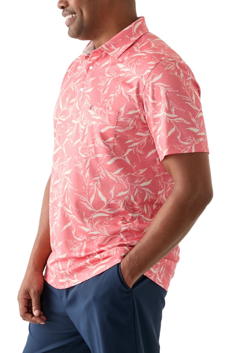 Big & Tall Sunshield Leaf Printed Polo Shirt