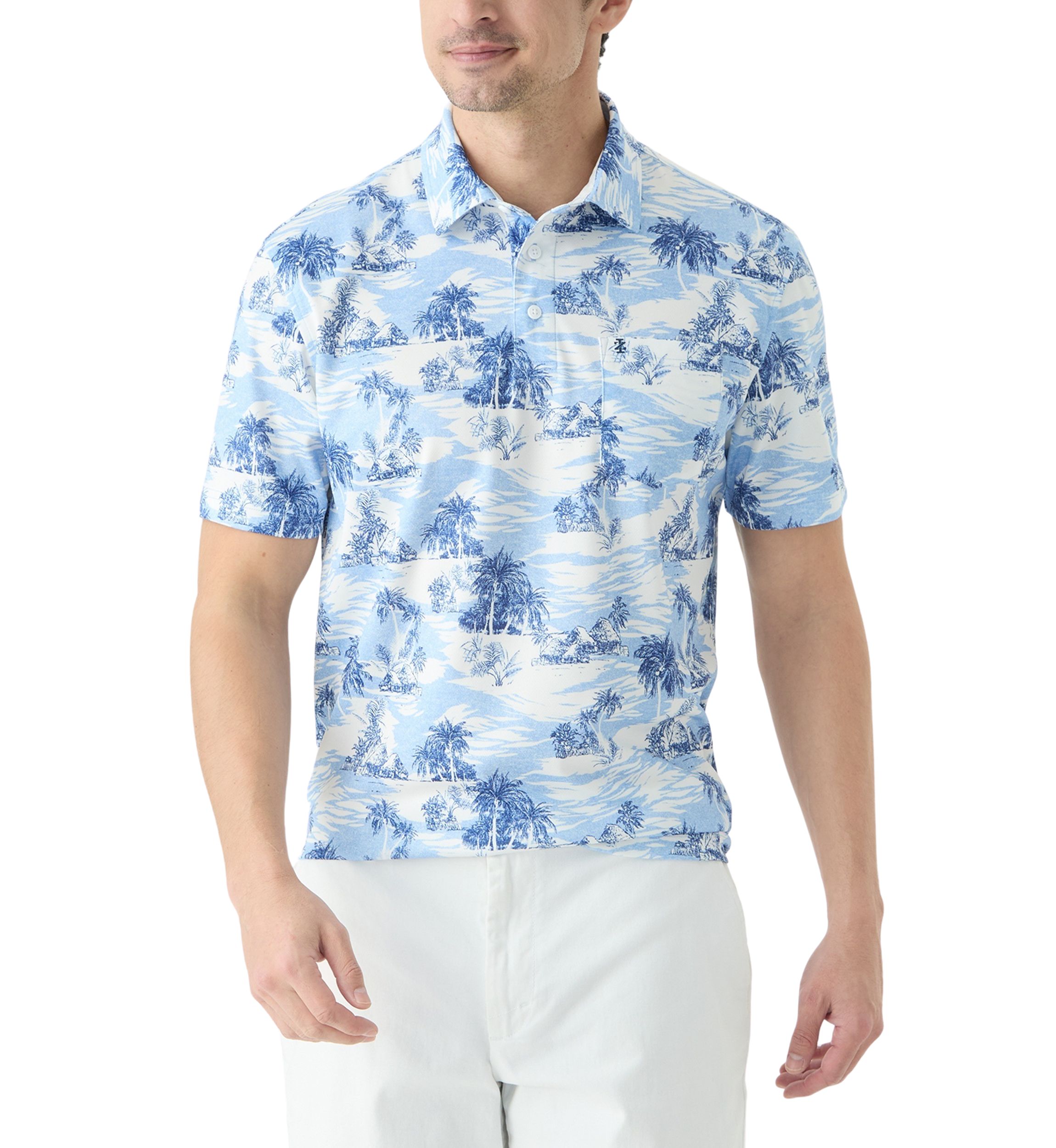 Short Sleeve Printed Performance Polo Shirt
