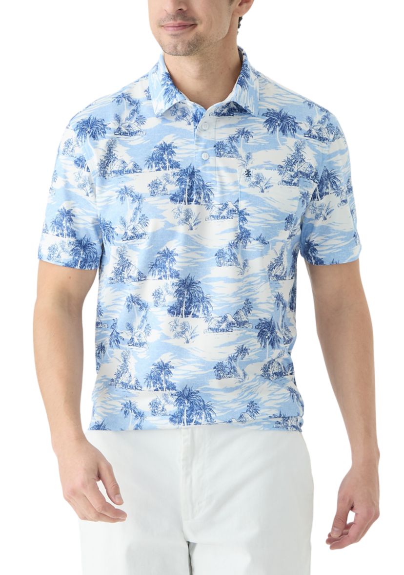 Short Sleeve Printed Performance Polo Shirt