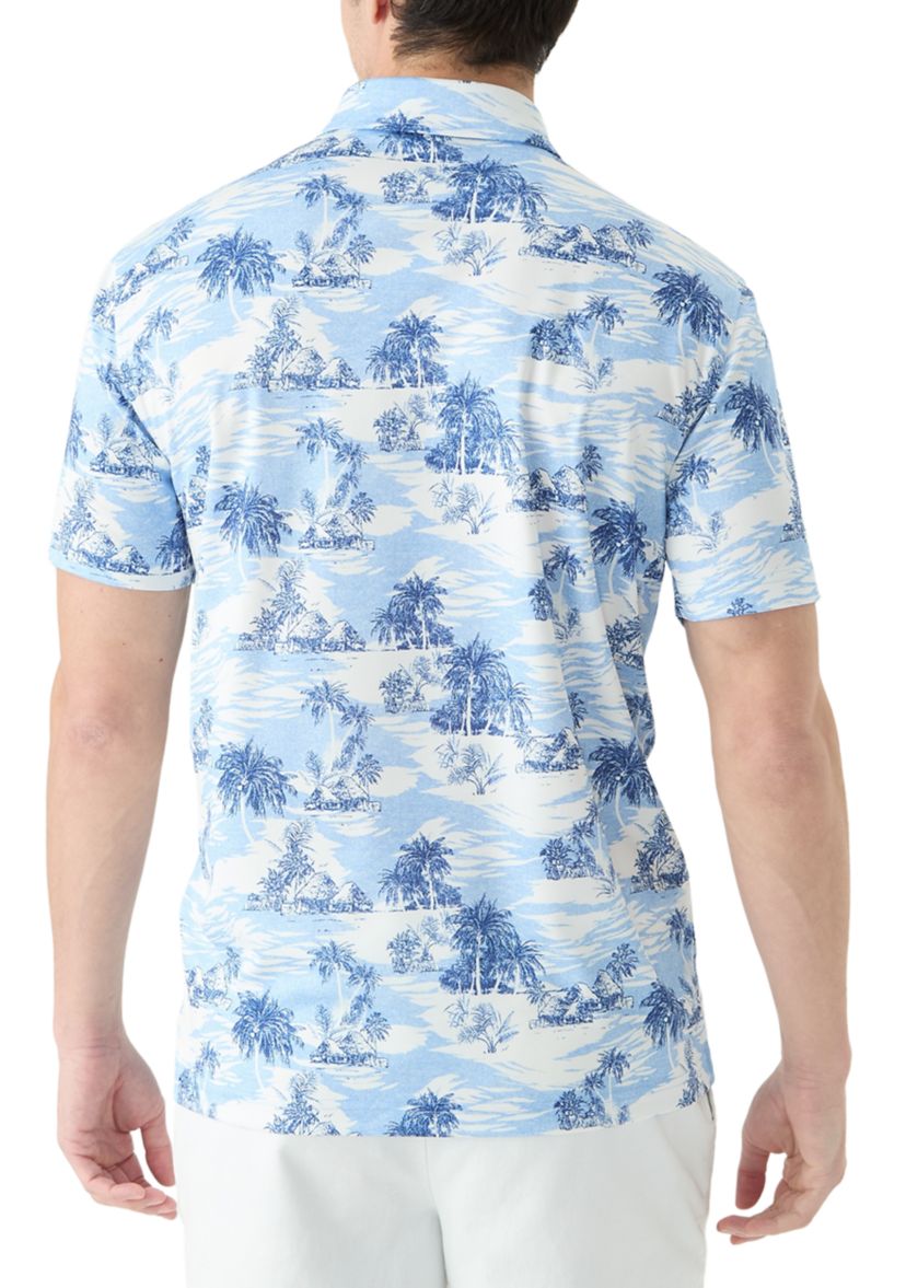Short Sleeve Printed Performance Polo Shirt