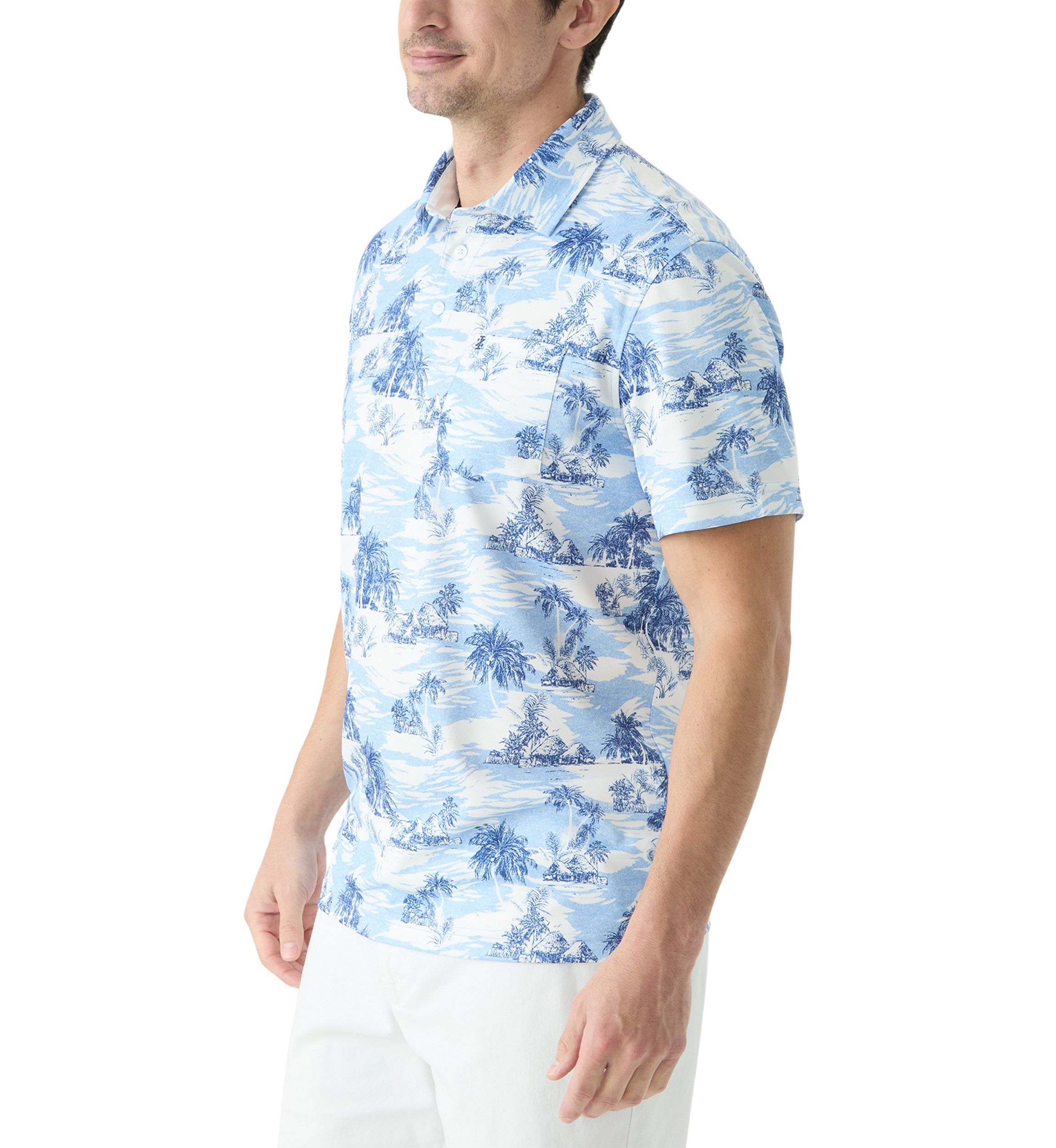 Short Sleeve Printed Performance Polo Shirt