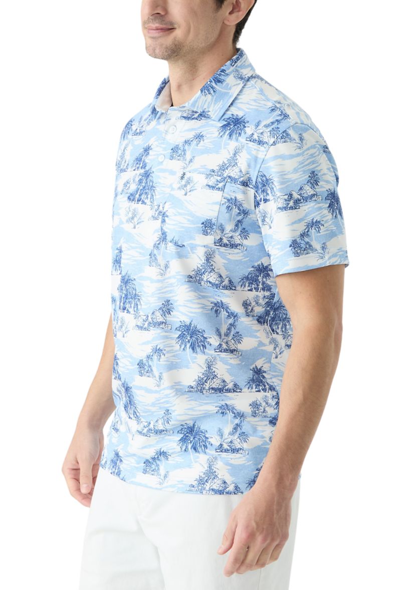 Short Sleeve Printed Performance Polo Shirt