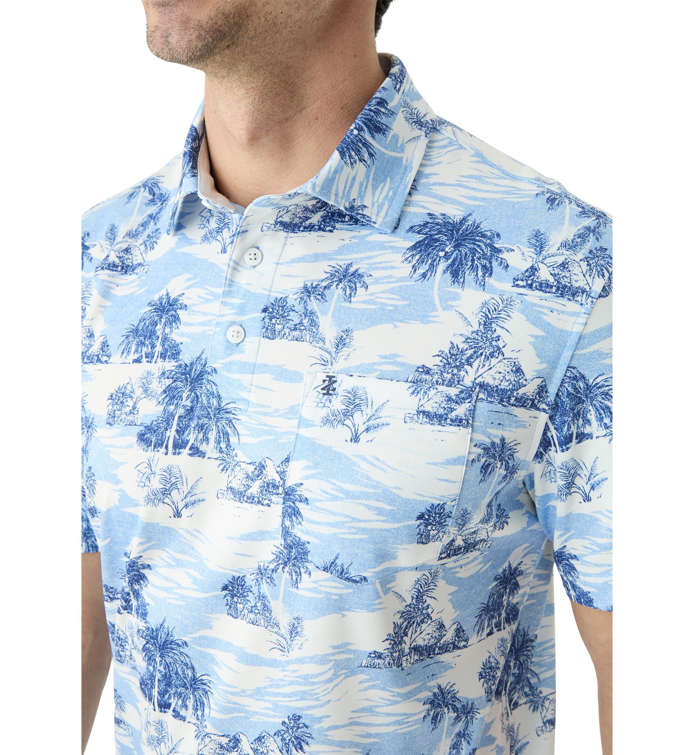 Short Sleeve Printed Performance Polo Shirt