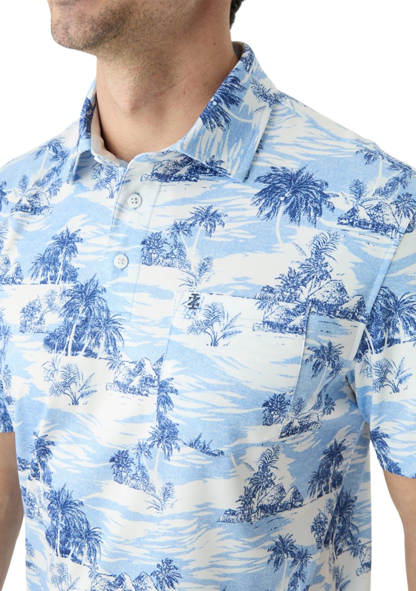 Short Sleeve Printed Performance Polo Shirt