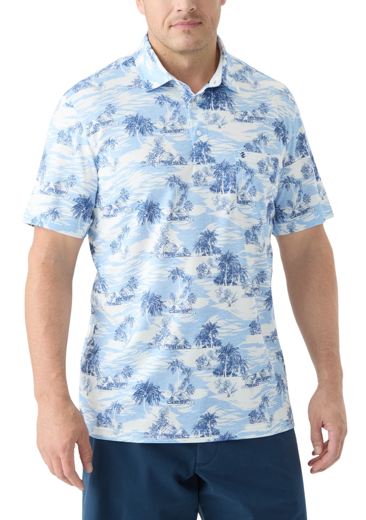 Big & Tall Sunshield Scenic Printed Polo Shirt
